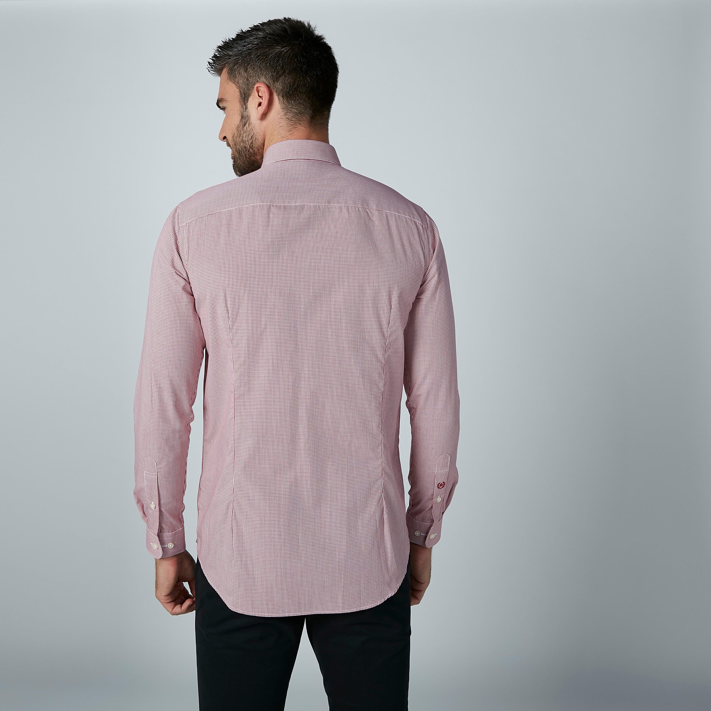قميص كاروهات بأكمام طويلة وياقة بأزرار-men-clothing-shirts-image-3