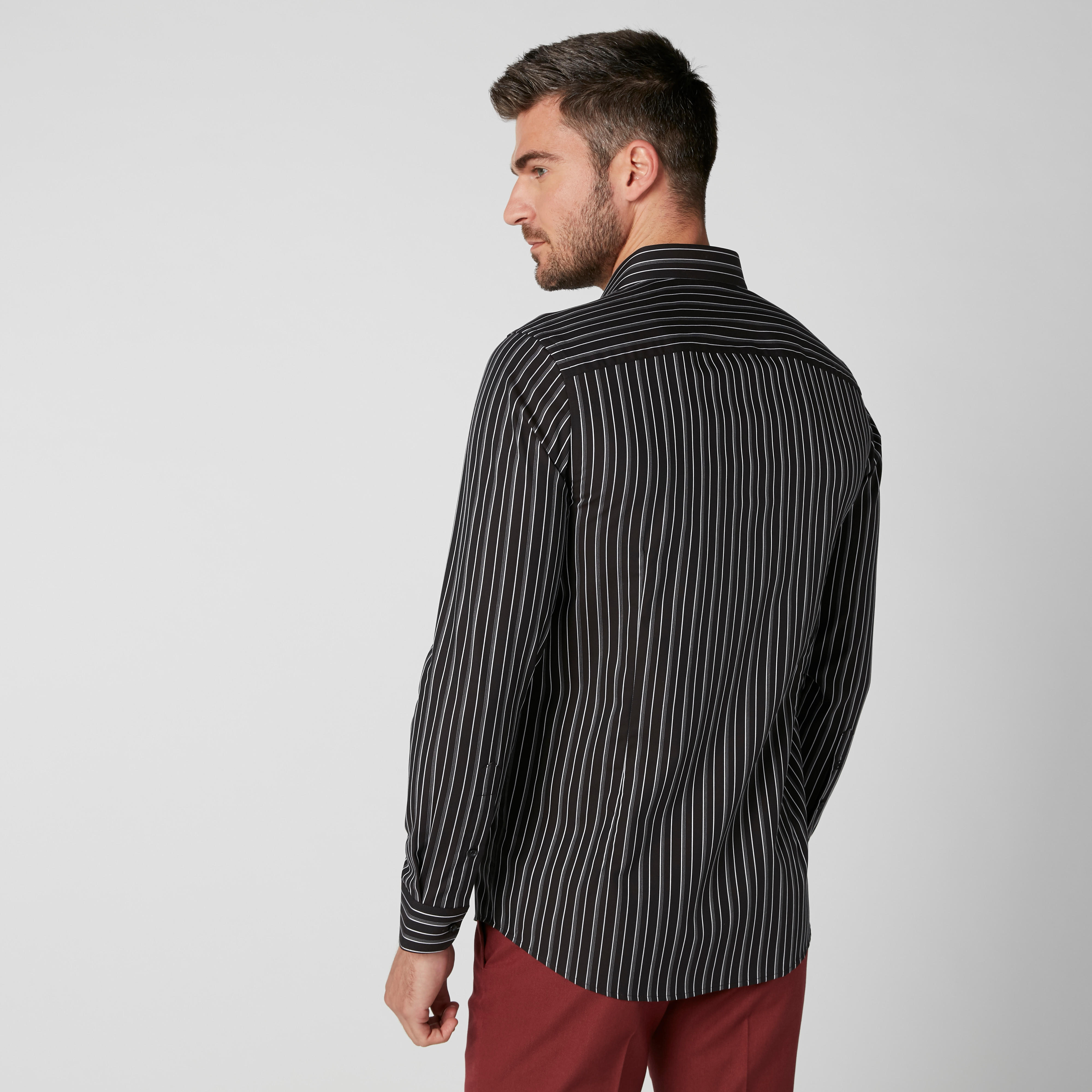 قميص مستدام سليم فيت مقلّم بأكمام طويلة-men-clothing-shirts-image-1