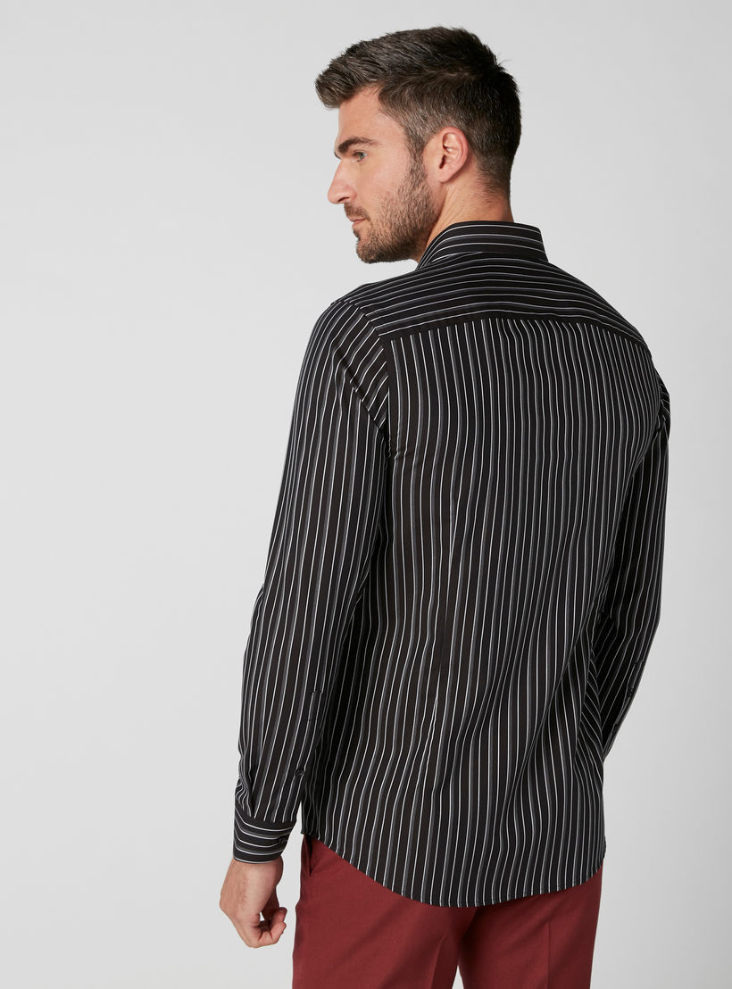 قميص مستدام سليم فيت مقلّم بأكمام طويلة-men-clothing-shirts-image-1