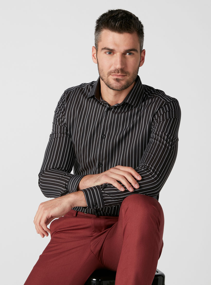 قميص مستدام سليم فيت مقلّم بأكمام طويلة-men-clothing-shirts-image-2
