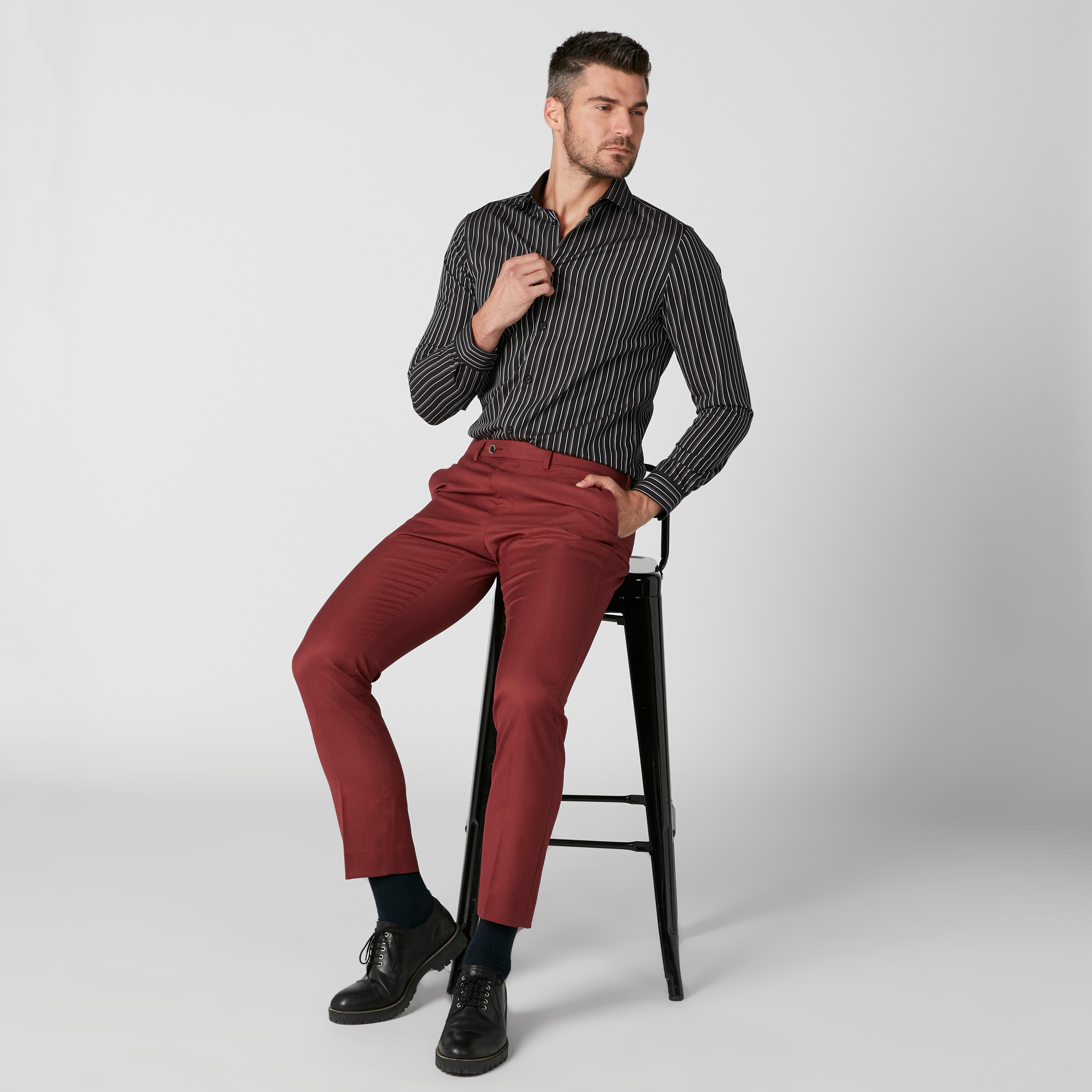 قميص مستدام سليم فيت مقلّم بأكمام طويلة-men-clothing-shirts-image-3