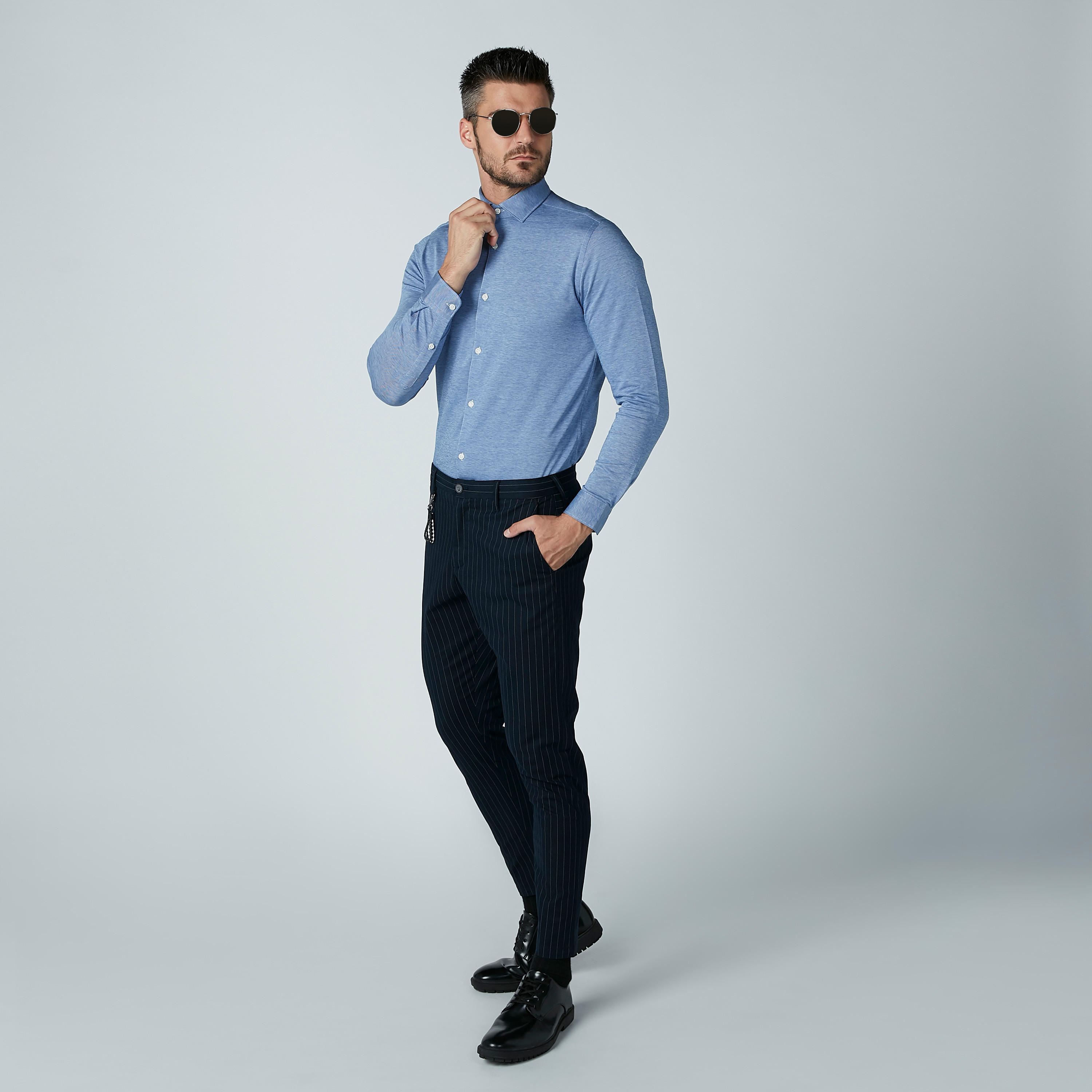 قميص سادة بأكمام طويلة وأزرار-men-clothing-shirts-image-1