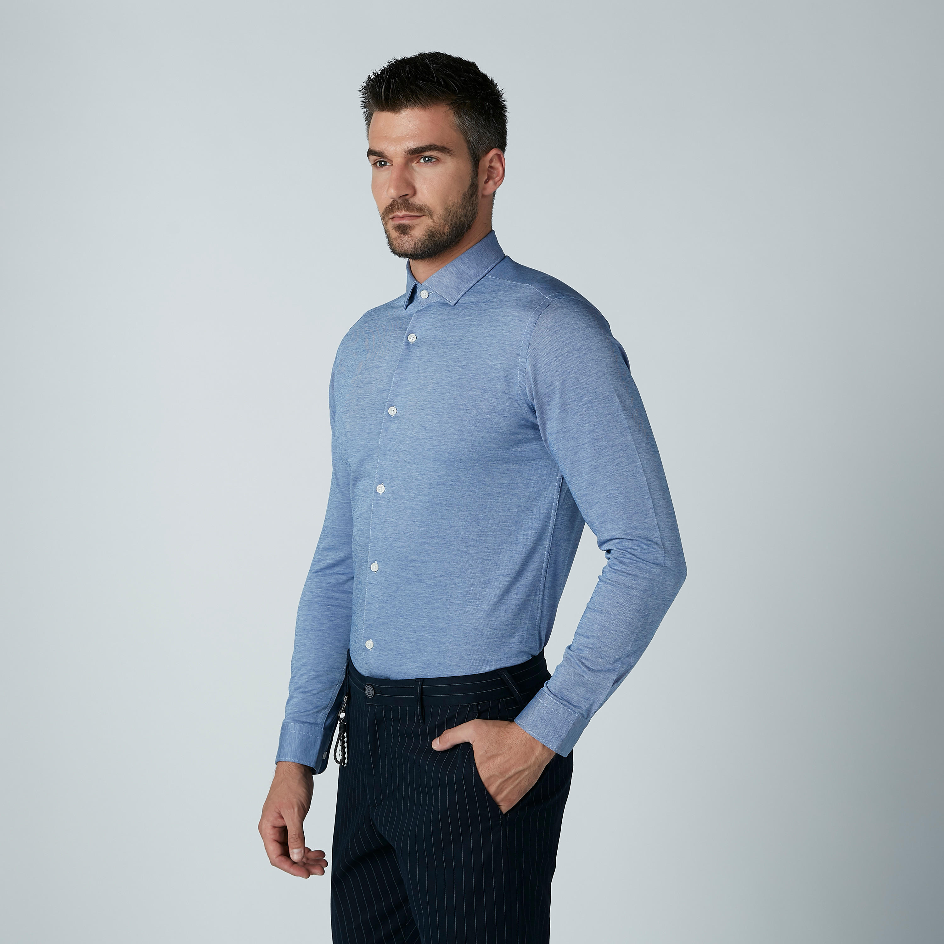 قميص سادة بأكمام طويلة وأزرار-men-clothing-shirts-image-2
