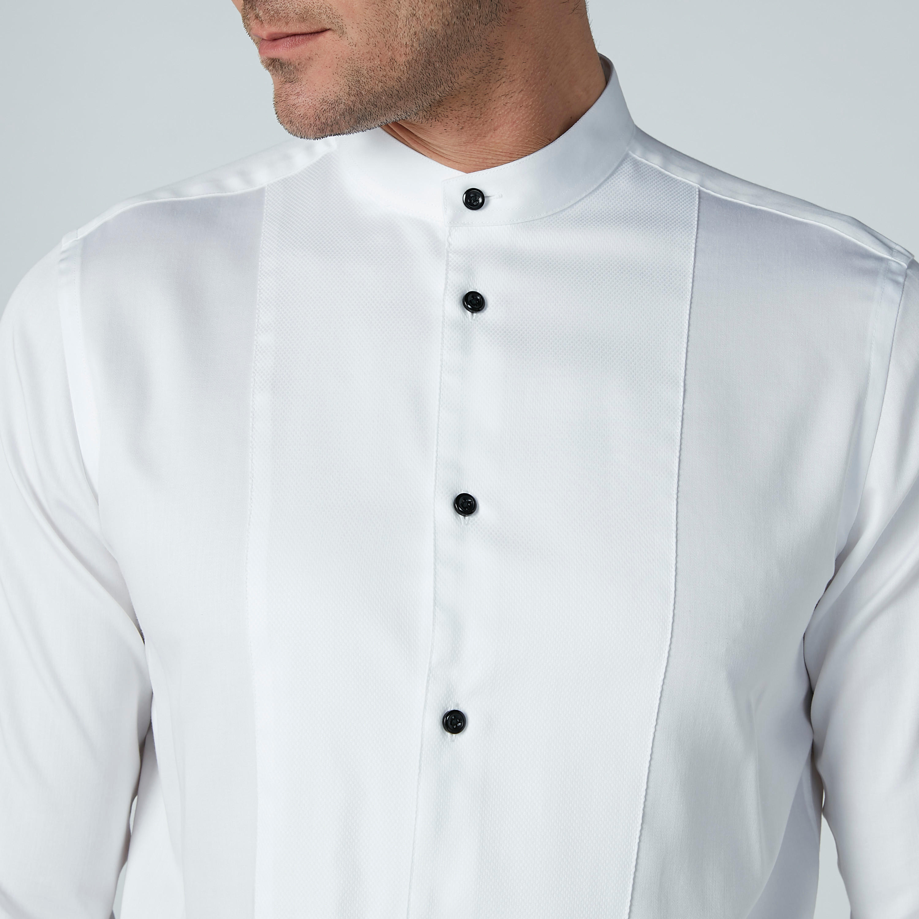 قميص رسمي سادة بياقة ماندارين وأكمام طويلة-men-clothing-shirts-image-2
