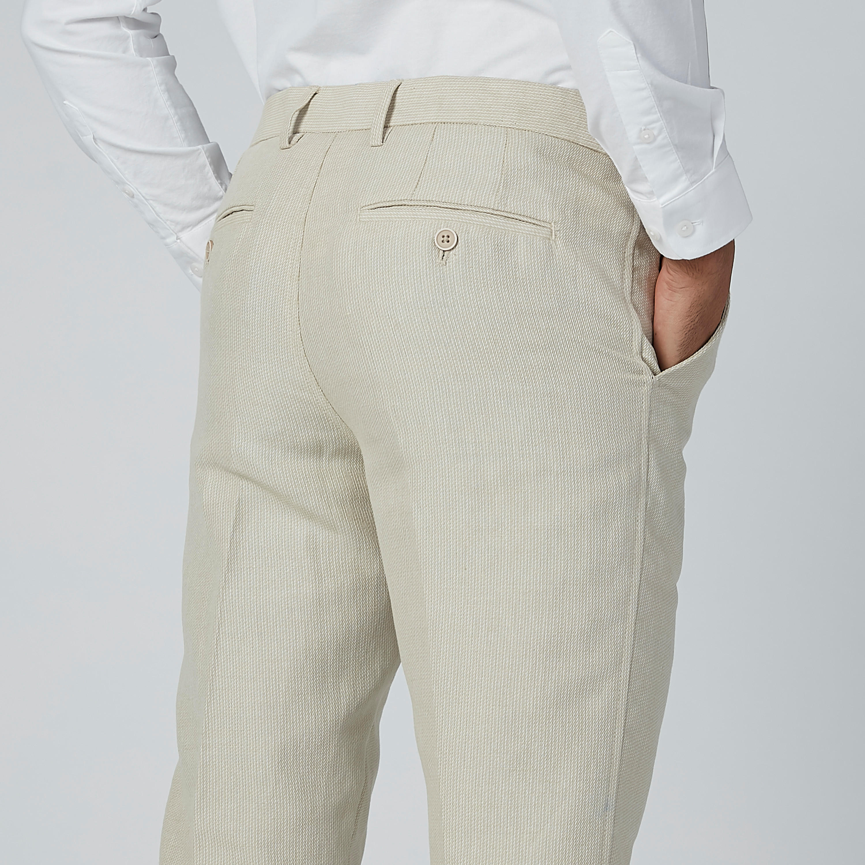 بنطال بارز الملمس بجيوب وعروات حزام-men-clothing-bottoms-trousersandchinos-trousers-image-5