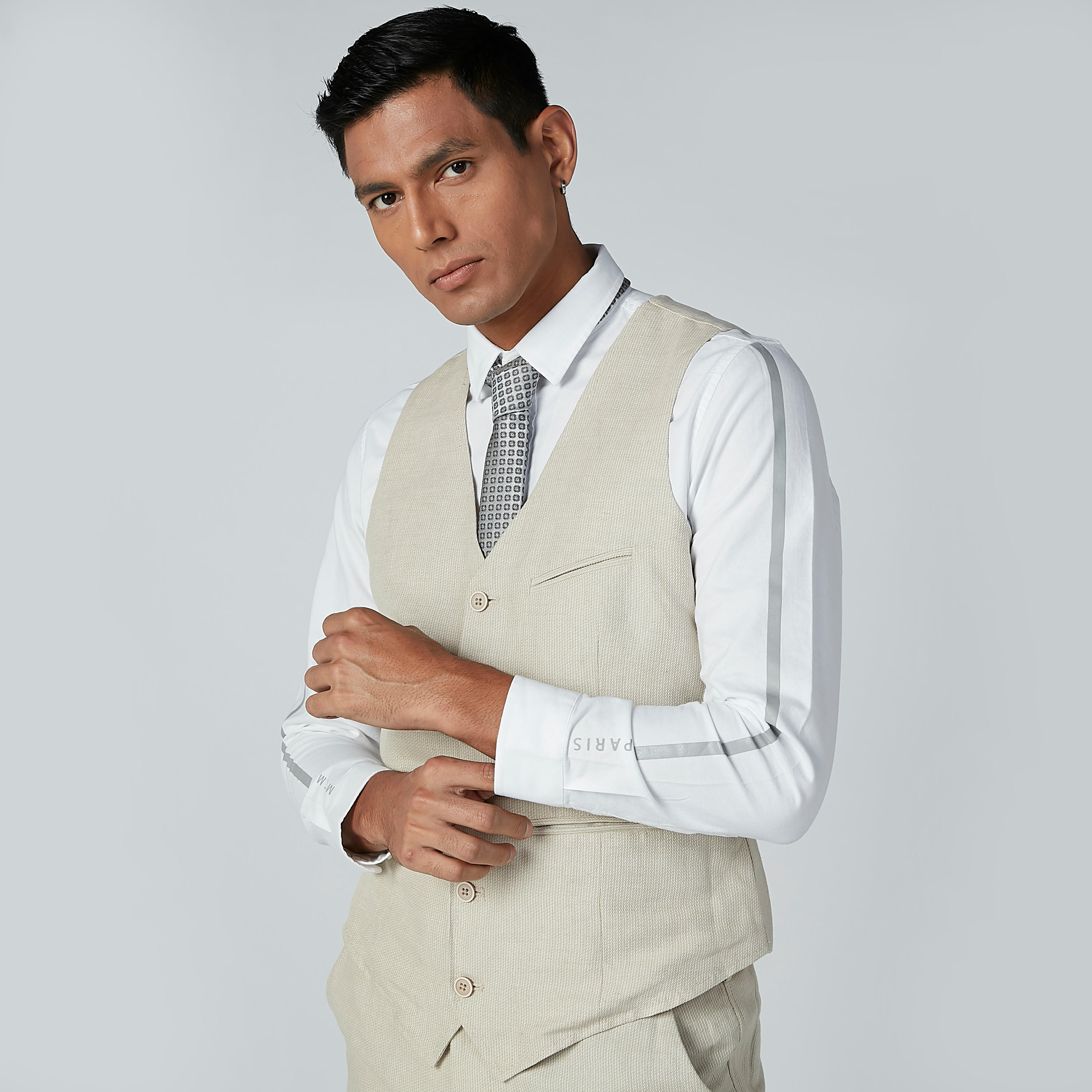 Textured Waistcoat with Button Closure and Pockets-men-clothing-jacketsandblazers-coats-image-4