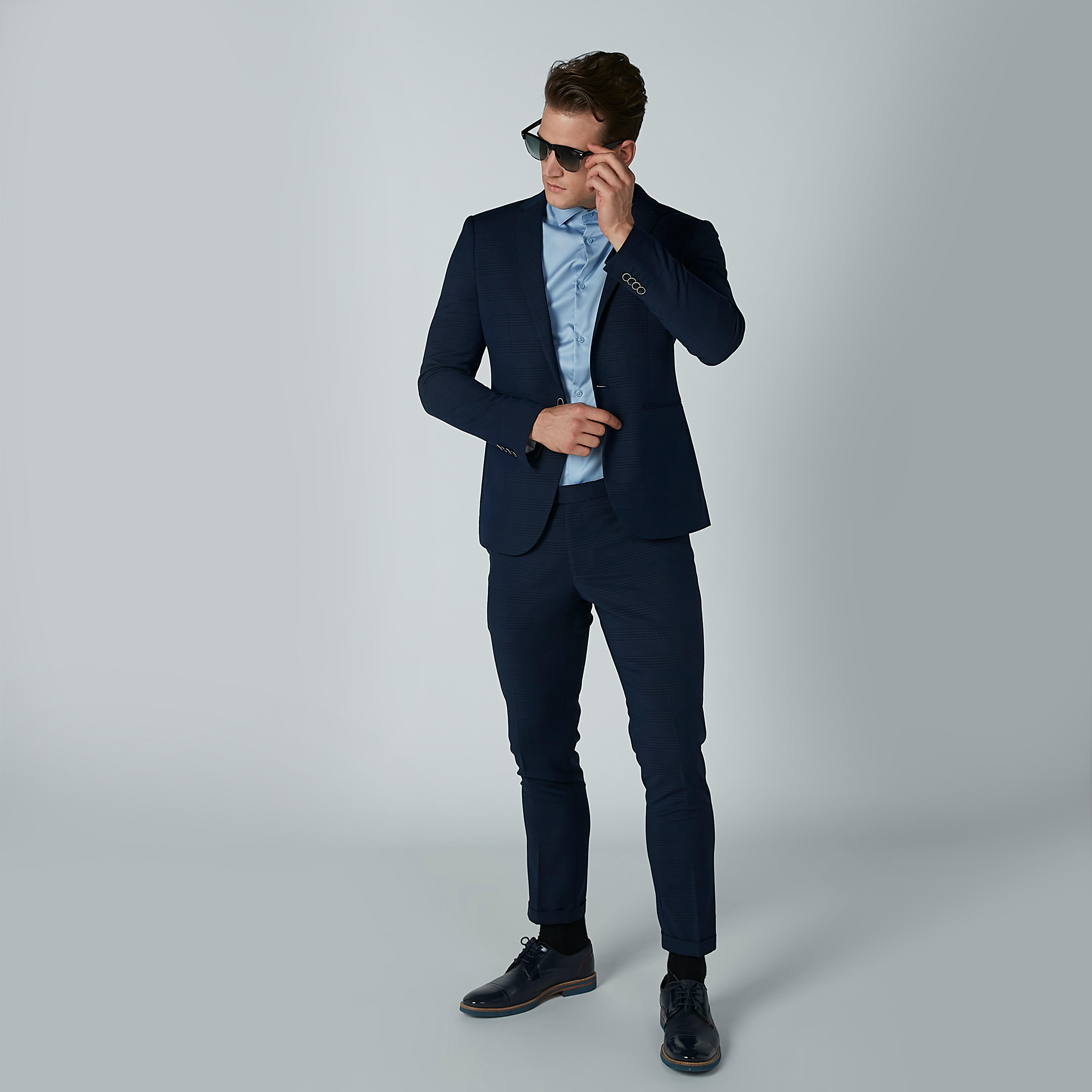 Textured Blazer with Long Sleeves and Button Closure-men-winterwear-jacketsandblazers-image-1