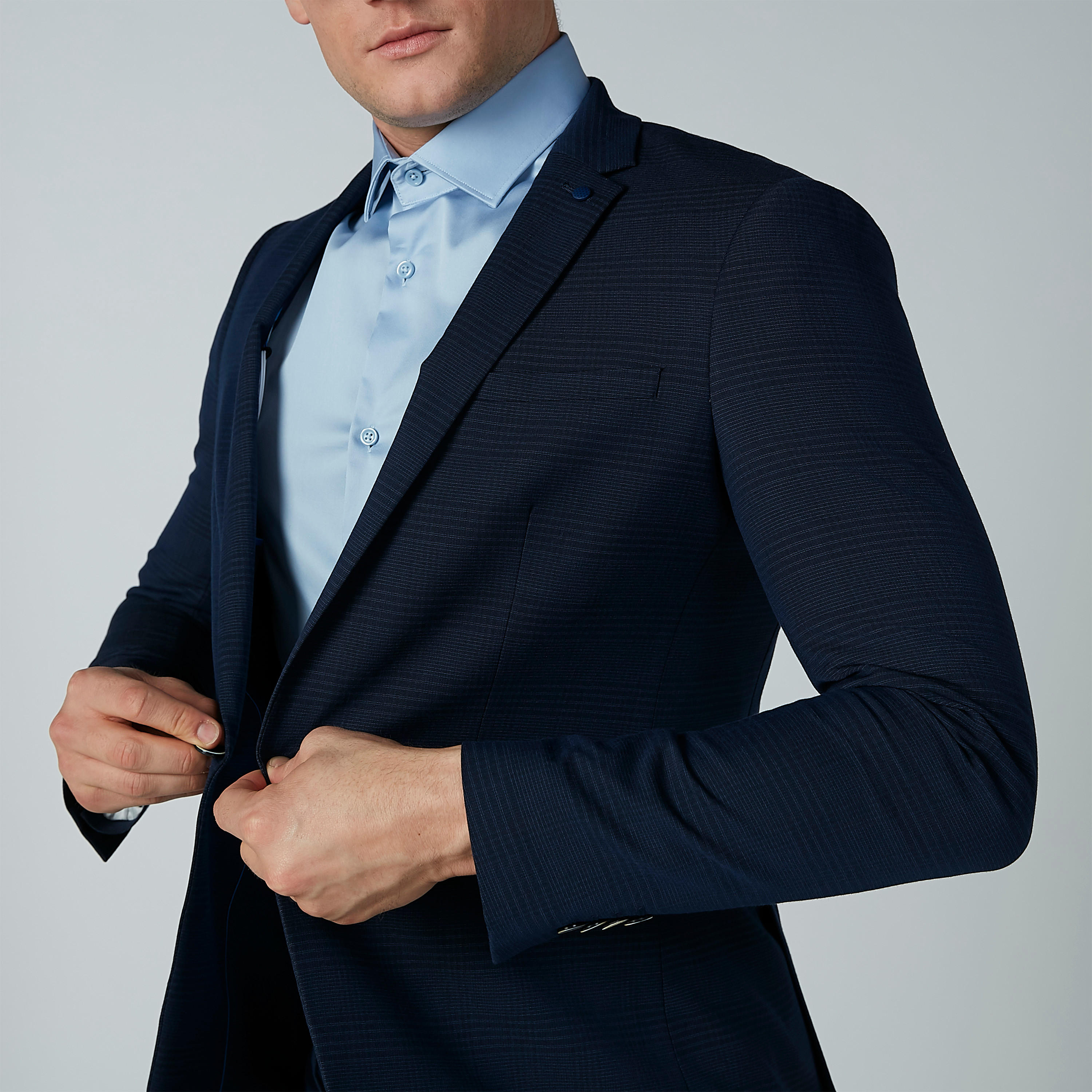 Textured Blazer with Long Sleeves and Button Closure-men-winterwear-jacketsandblazers-image-4