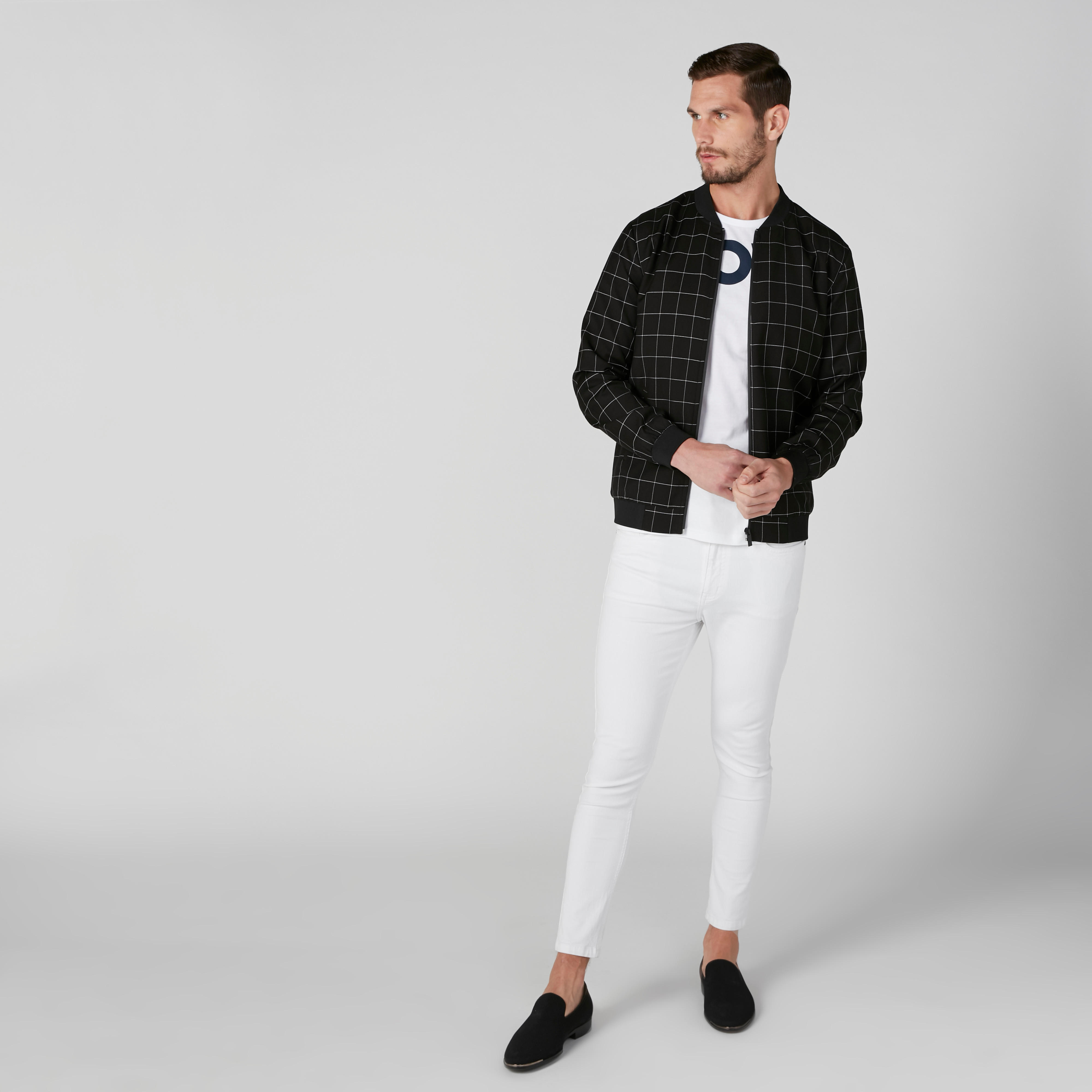 جاكيت بومبر كاروهات بأكمام طويلة وسحّاب إغلاق-men-clothing-jacketsandblazers-jackets-image-5