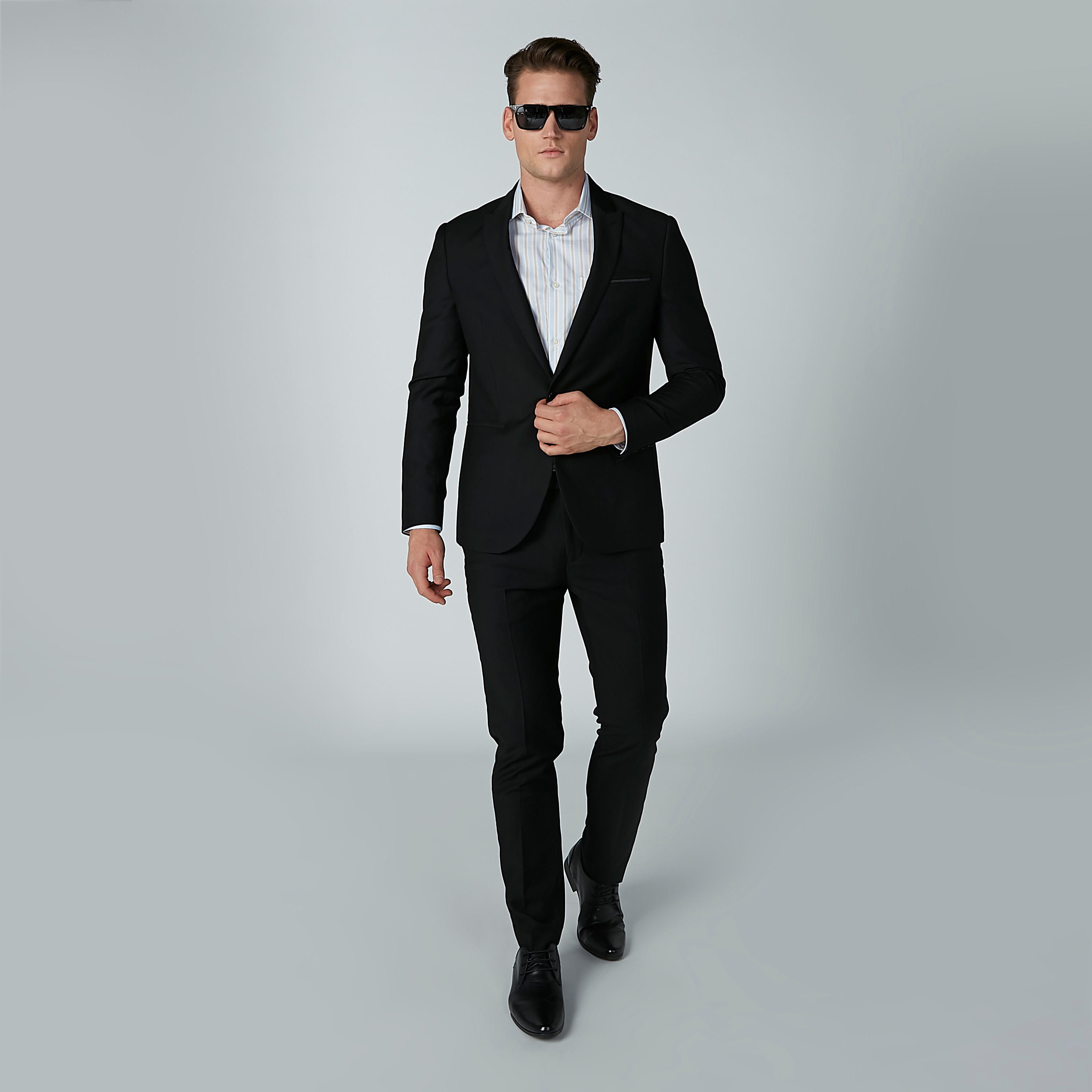 بنطال رسمي سادة بسحّاب إغلاق وجيوب-men-clothing-bottoms-trousersandchinos-trousers-image-2