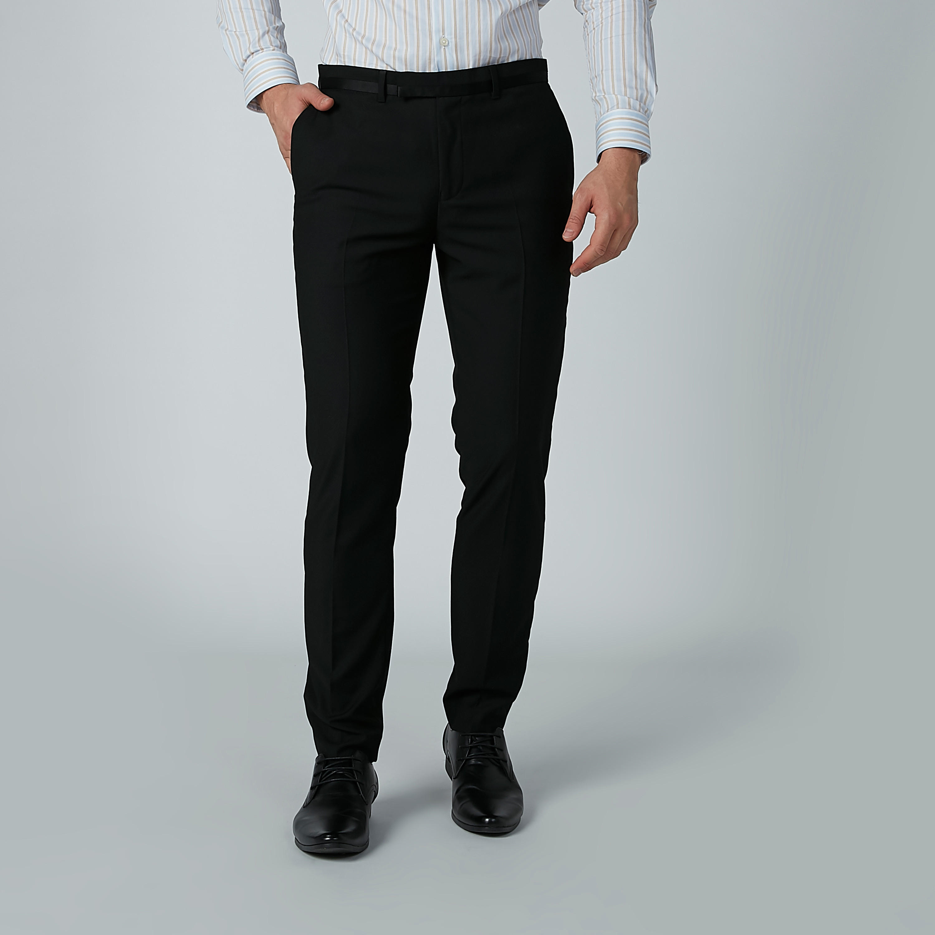 بنطال رسمي سادة بسحّاب إغلاق وجيوب-men-clothing-bottoms-trousersandchinos-trousers-image-3