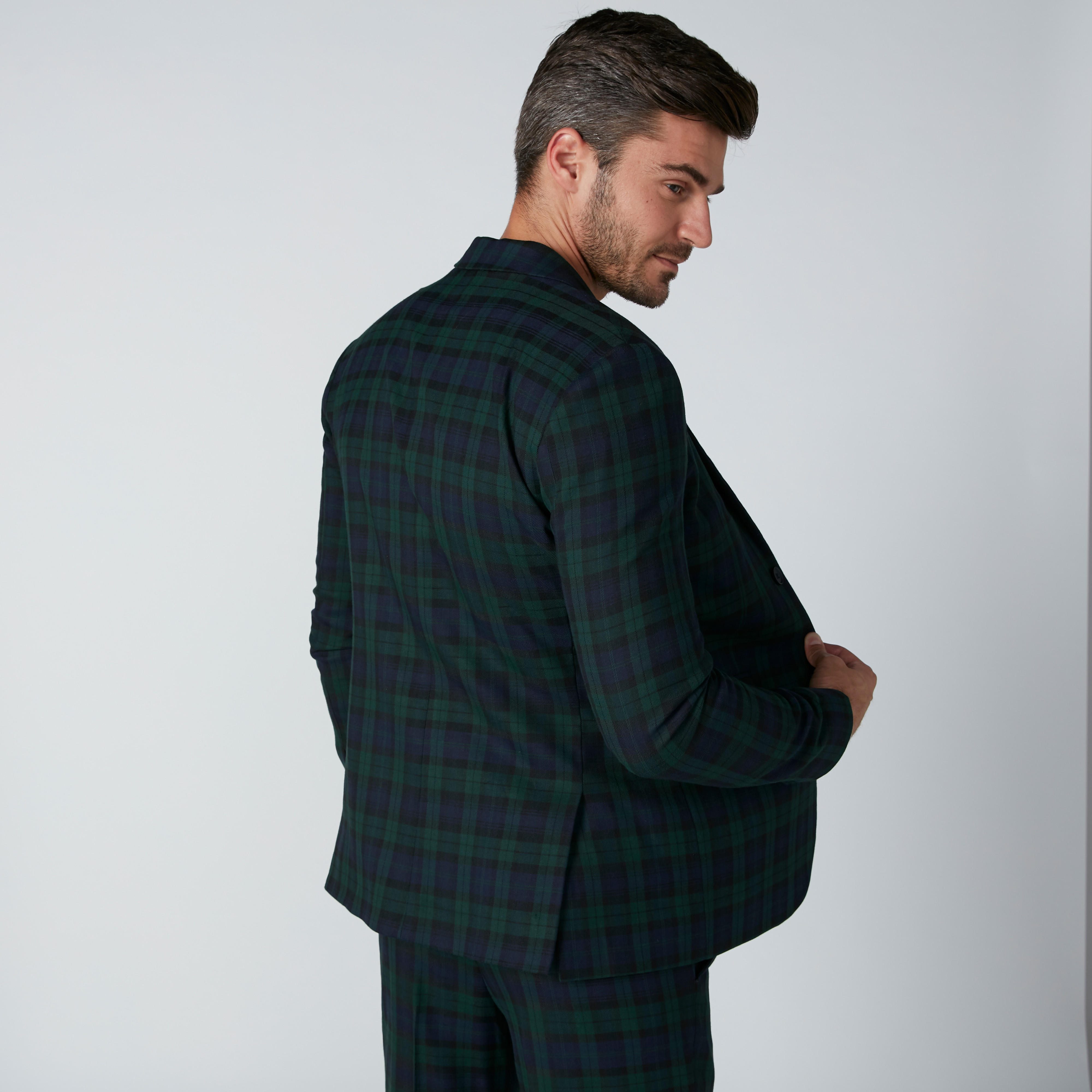 Chequered Notched Lapel Blazer with Applique-men-winterwear-jacketsandblazers-image-2