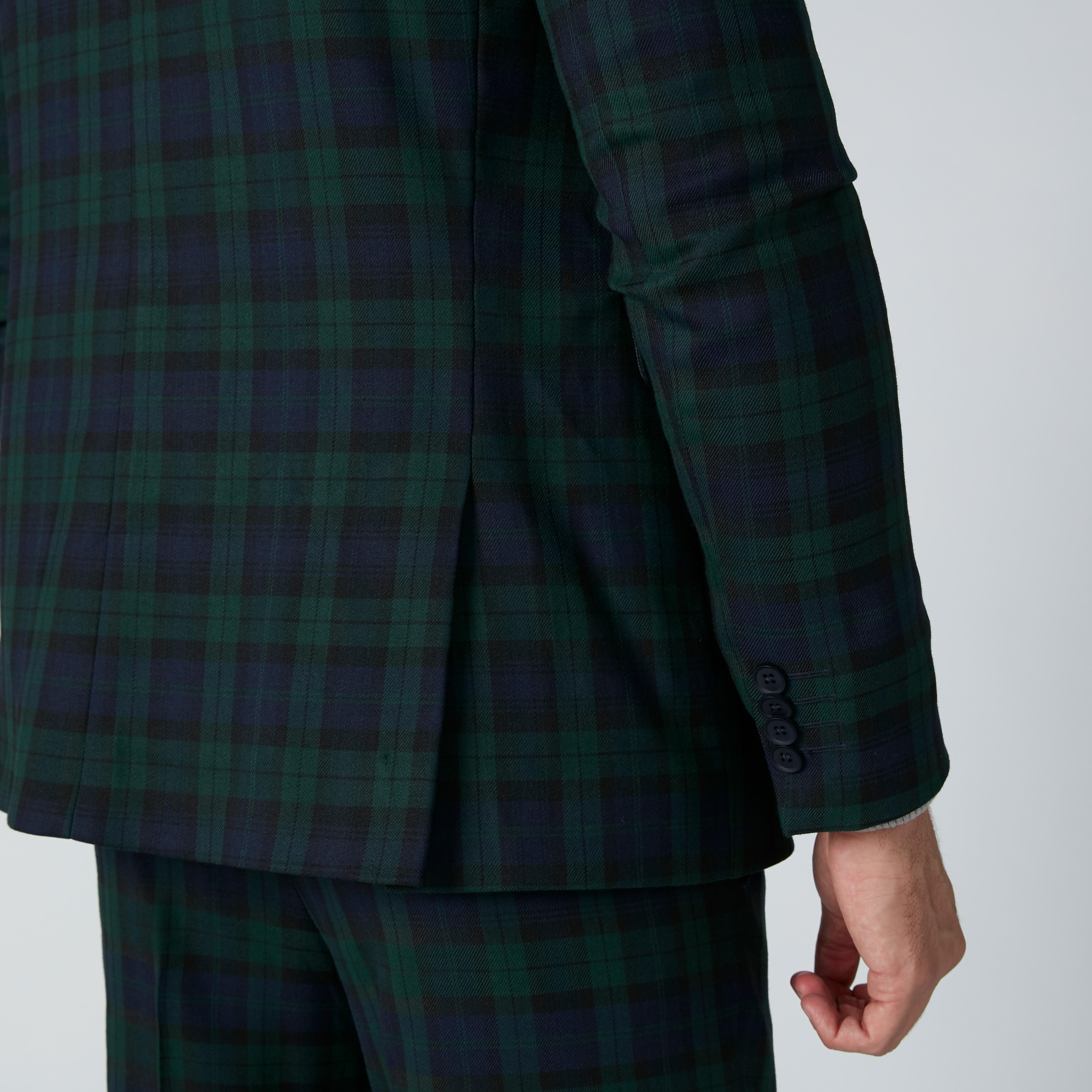 Chequered Notched Lapel Blazer with Applique-men-winterwear-jacketsandblazers-image-5