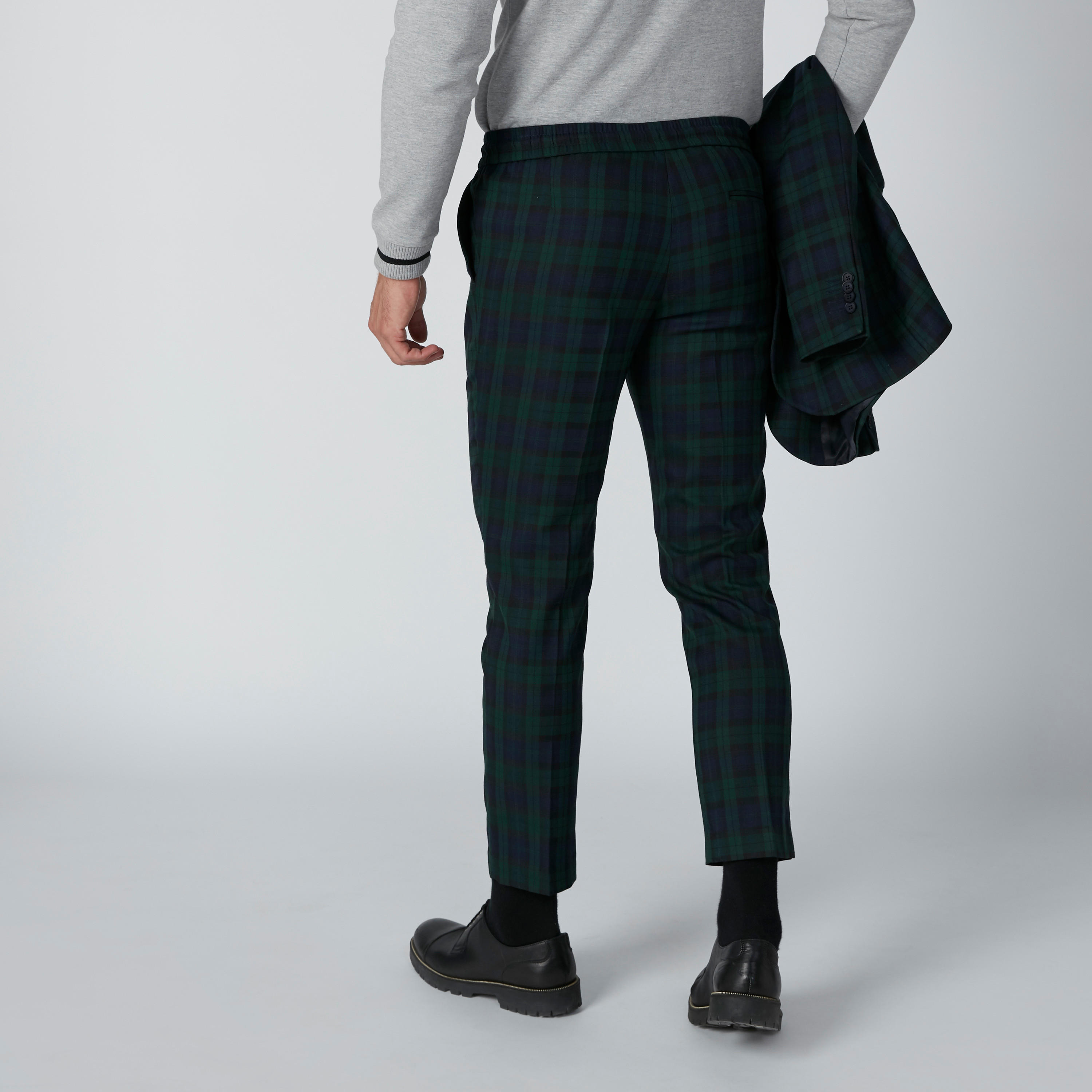 Chequered Trousers with Pocket Detail and Drawstring-men-clothing-bottoms-trousersandchinos-trousers-image-2
