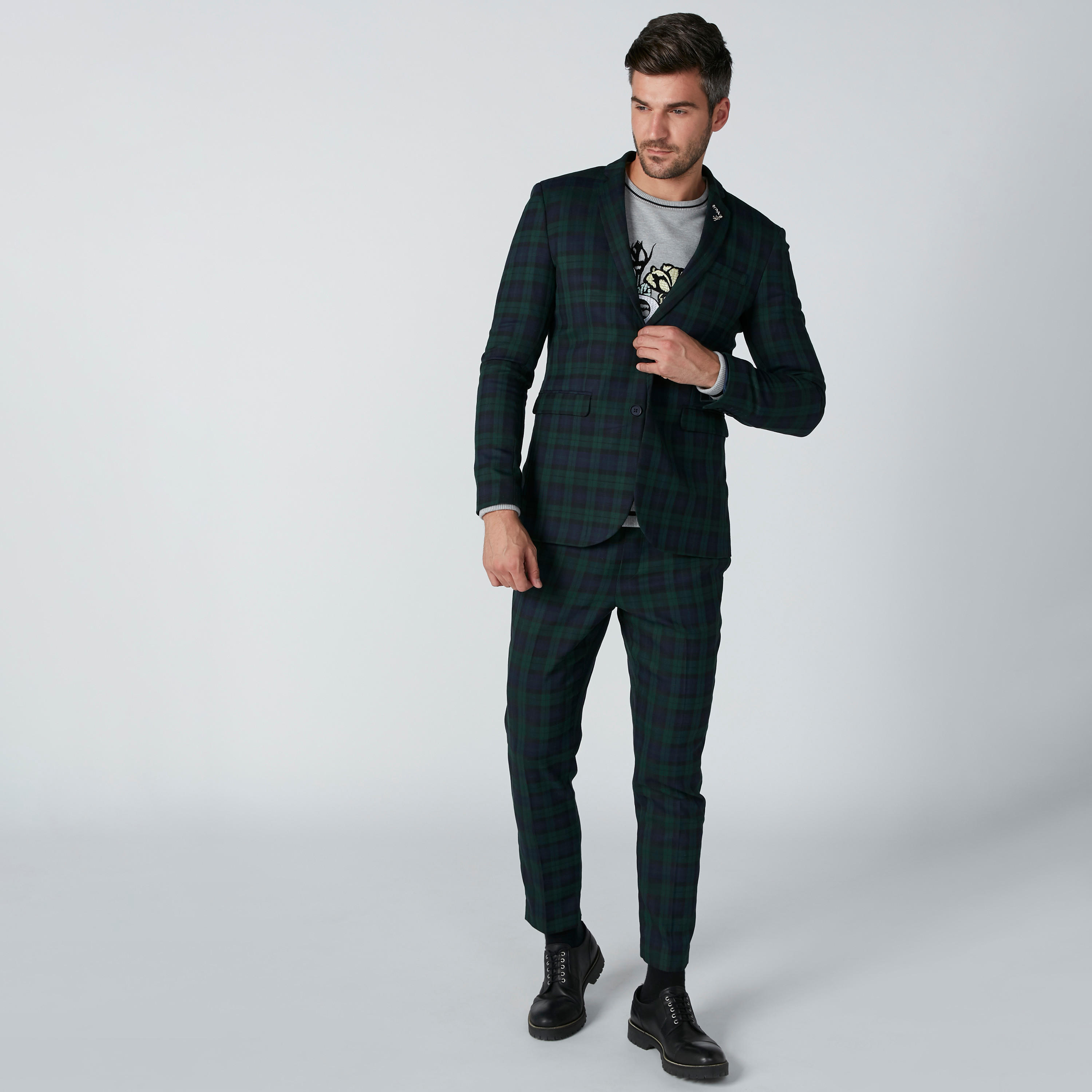 Chequered Trousers with Pocket Detail and Drawstring-men-clothing-bottoms-trousersandchinos-trousers-image-3