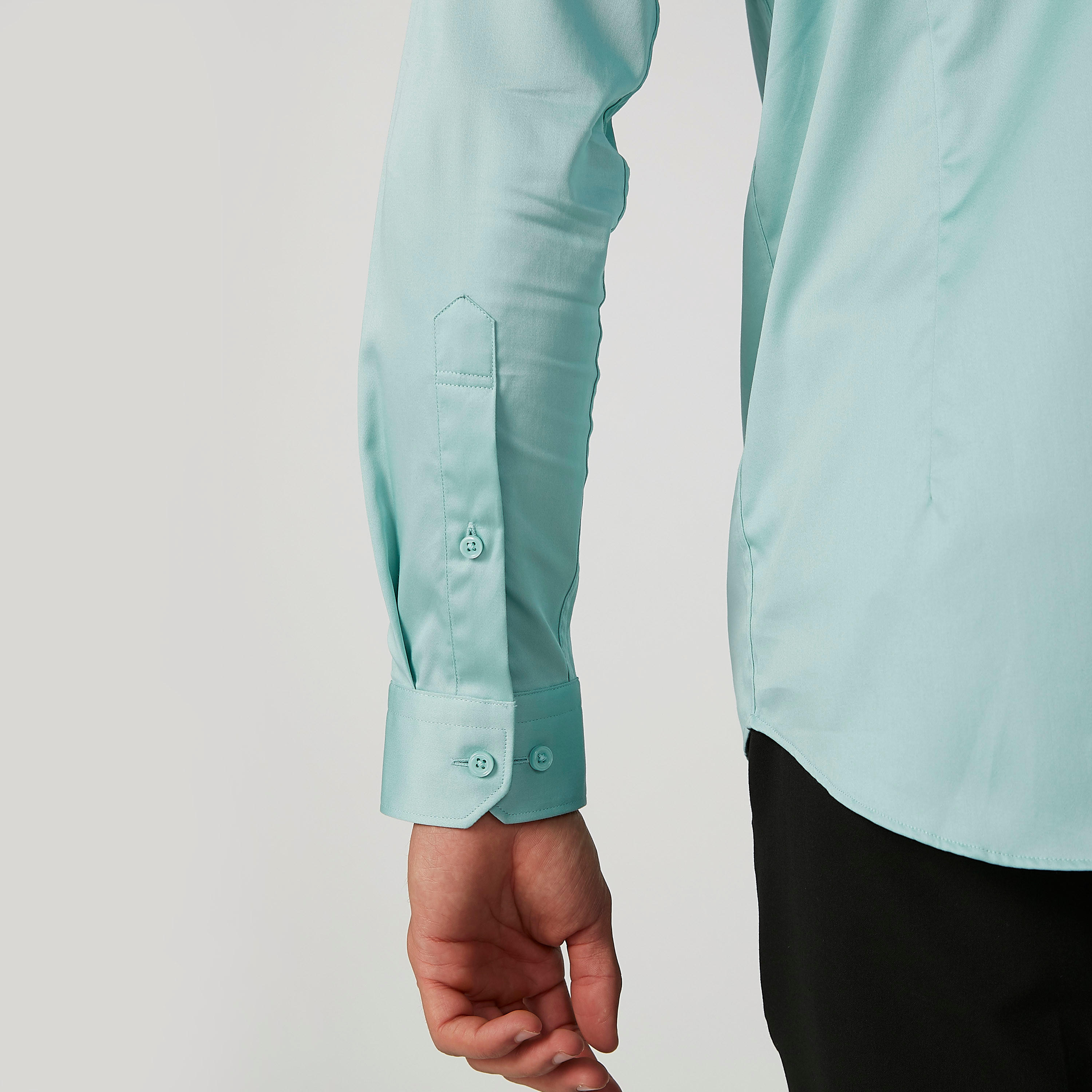 Plain Shirt with Long Sleeves and Spread Collar-men-clothing-shirts-image-4