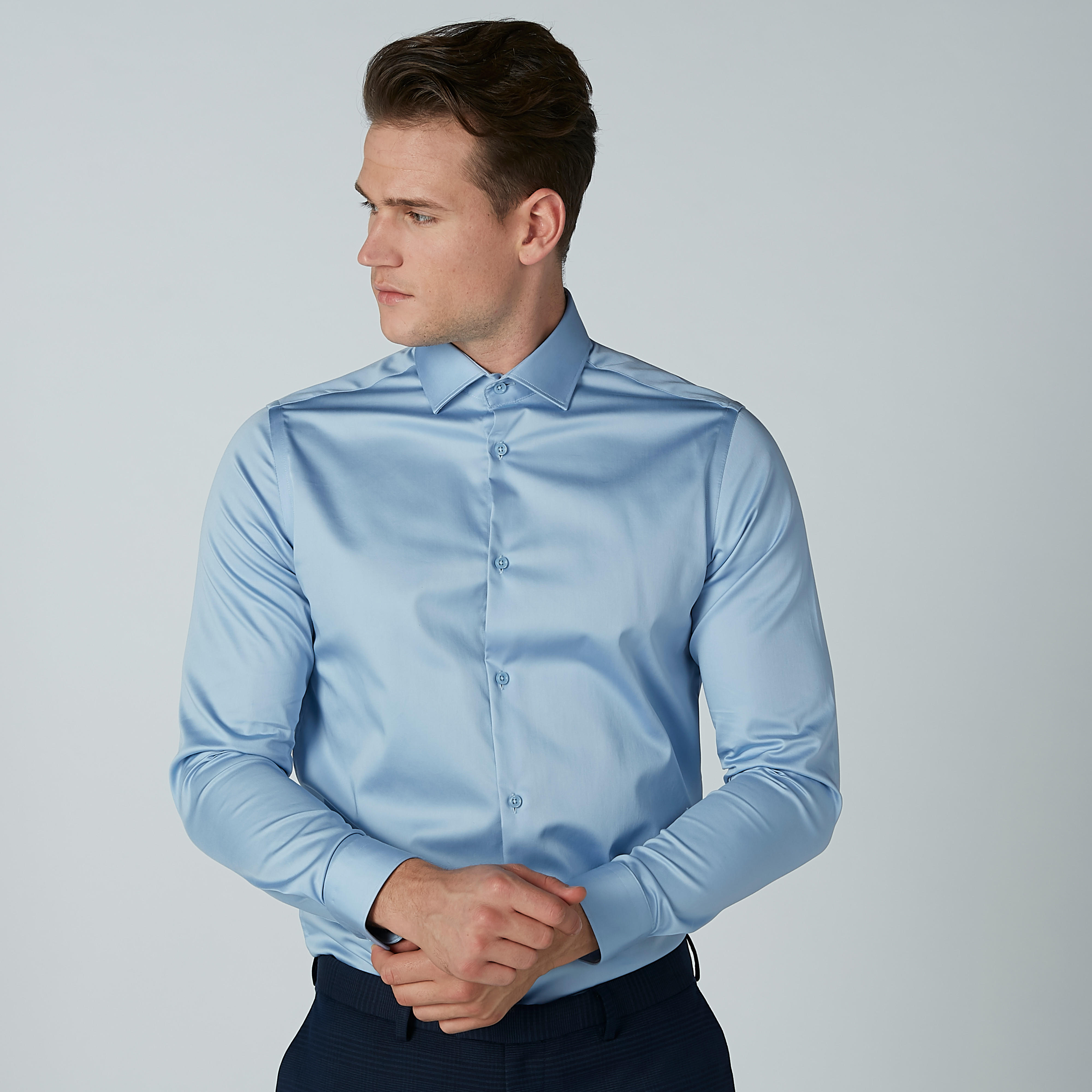 قميص سادة بياقة عاديّة وأكمام طويلة-men-clothing-shirts-image-2