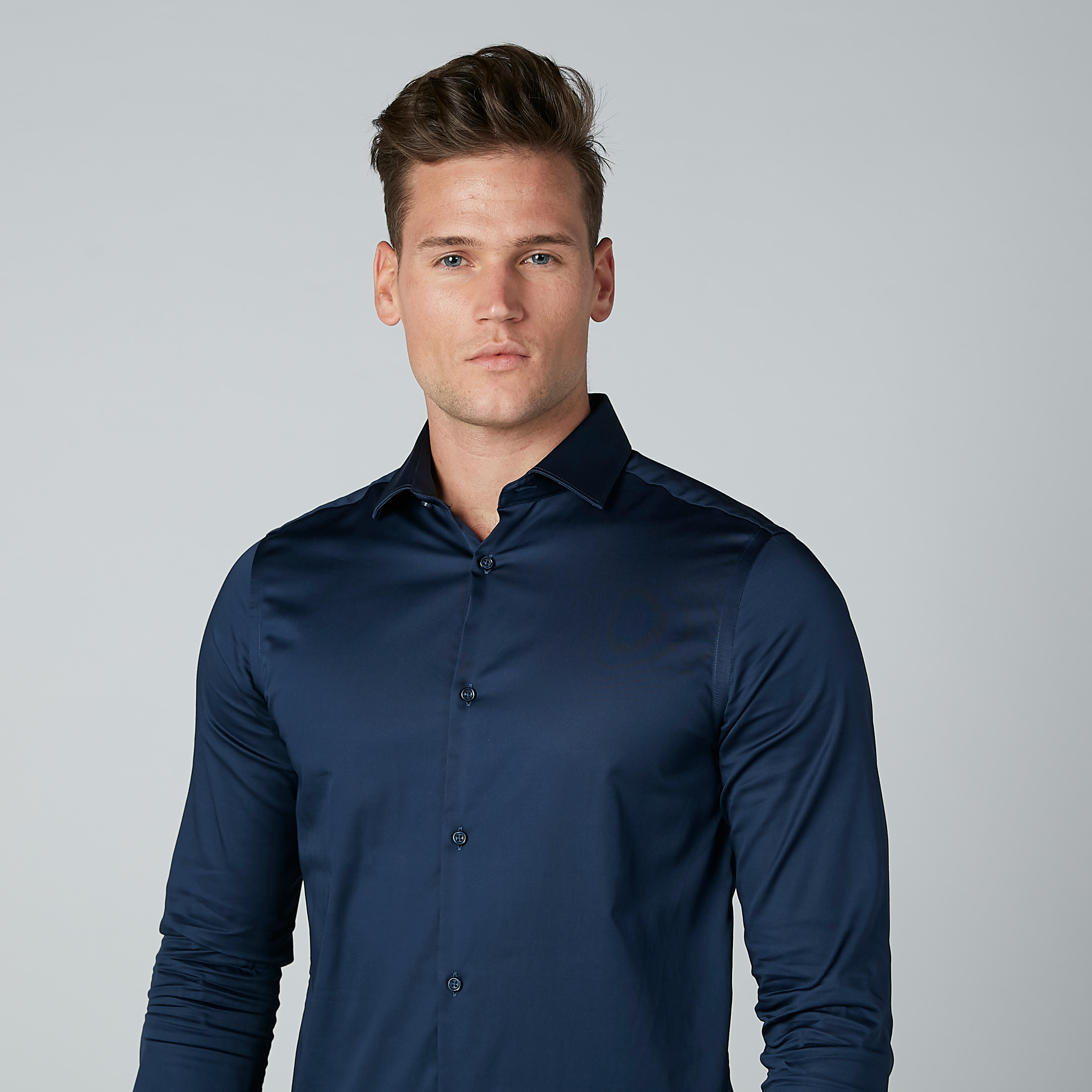 Plain Shirt with Long Sleeves and Complete Placket-men-clothing-shirts-image-4