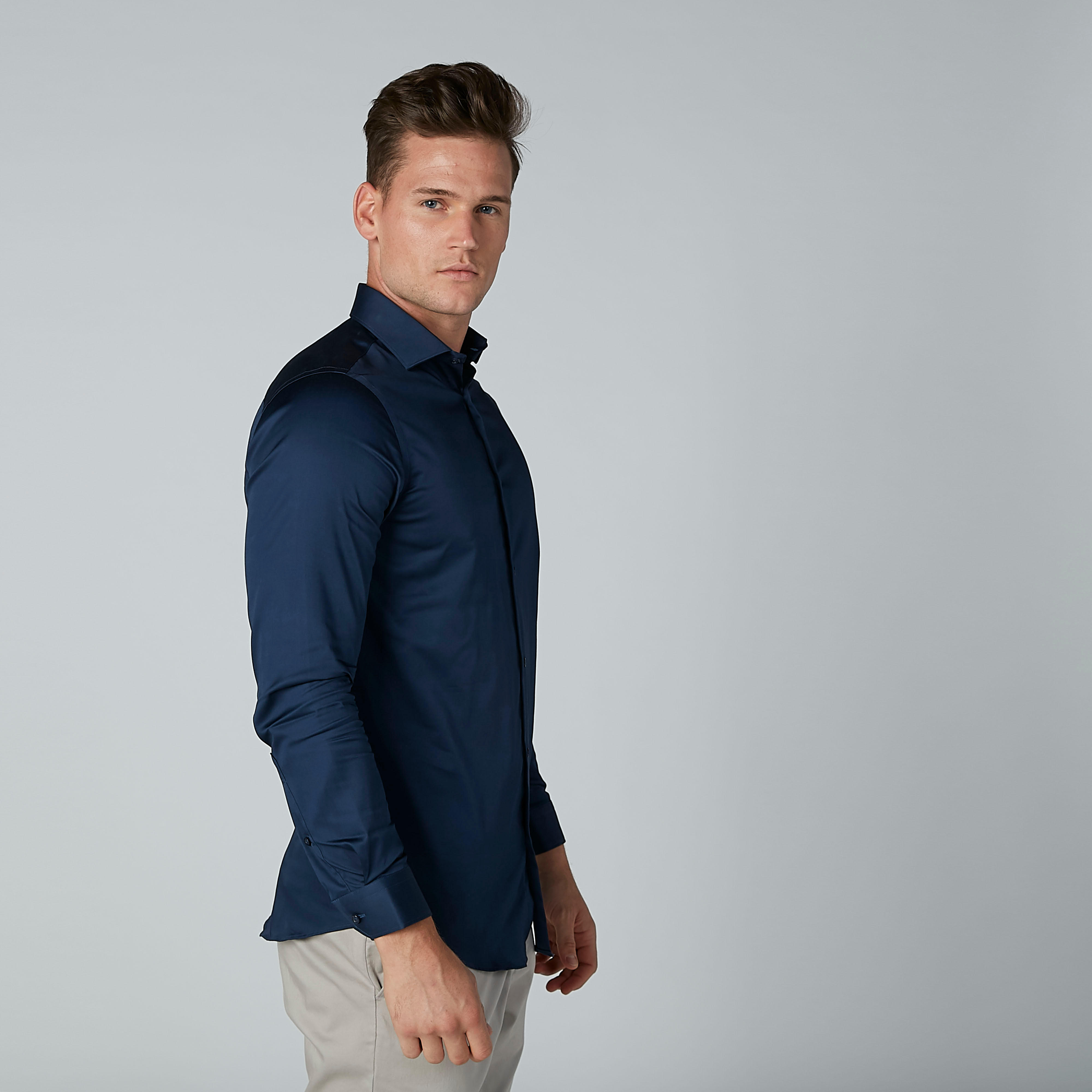 Plain Shirt with Long Sleeves and Complete Placket-men-clothing-shirts-image-5