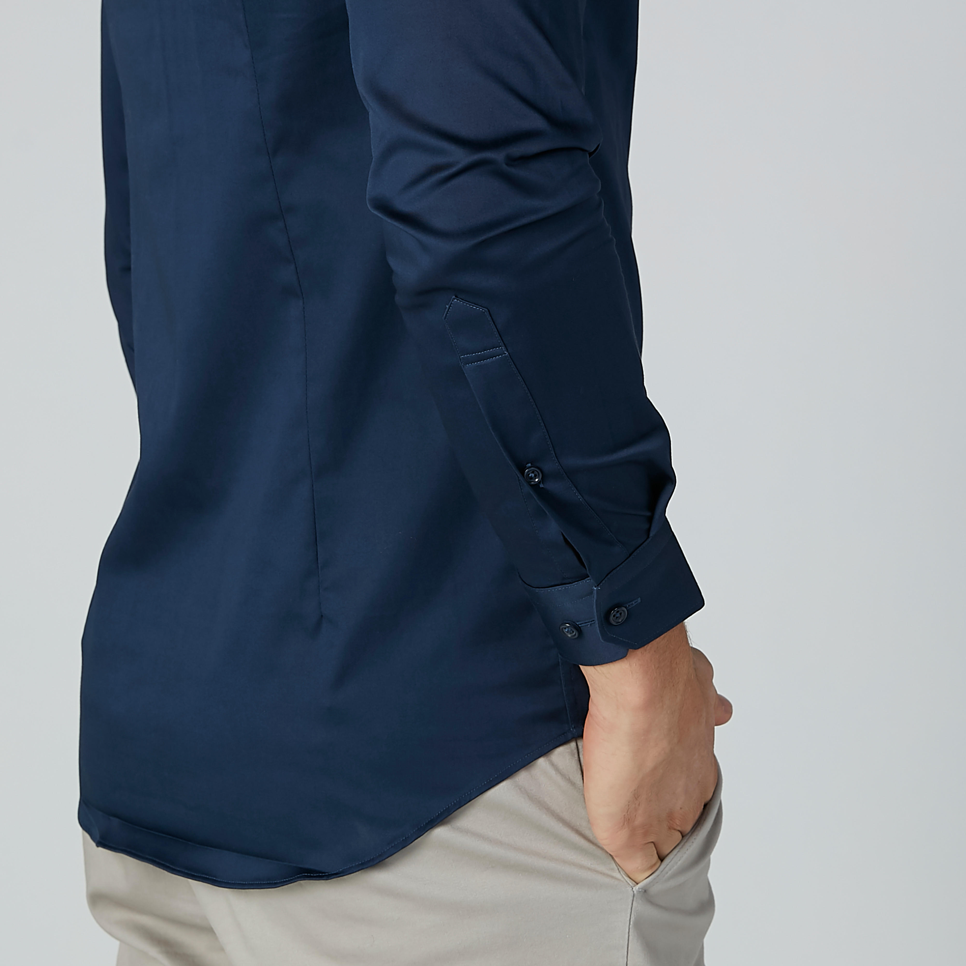 Plain Shirt with Long Sleeves and Complete Placket-men-clothing-shirts-image-6