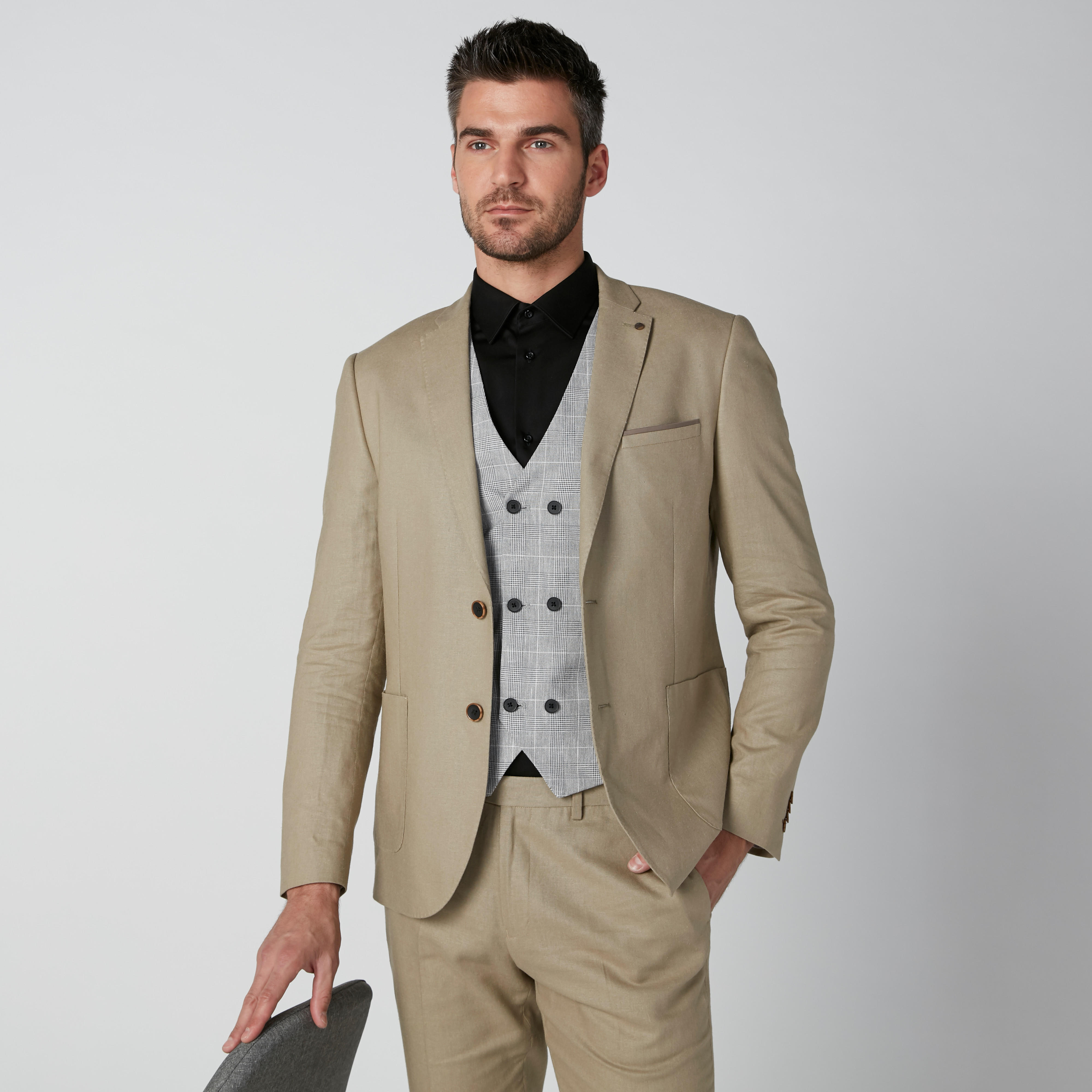 Textured Blazer with Notched Lapel and Button Closure-men-winterwear-jacketsandblazers-image-2