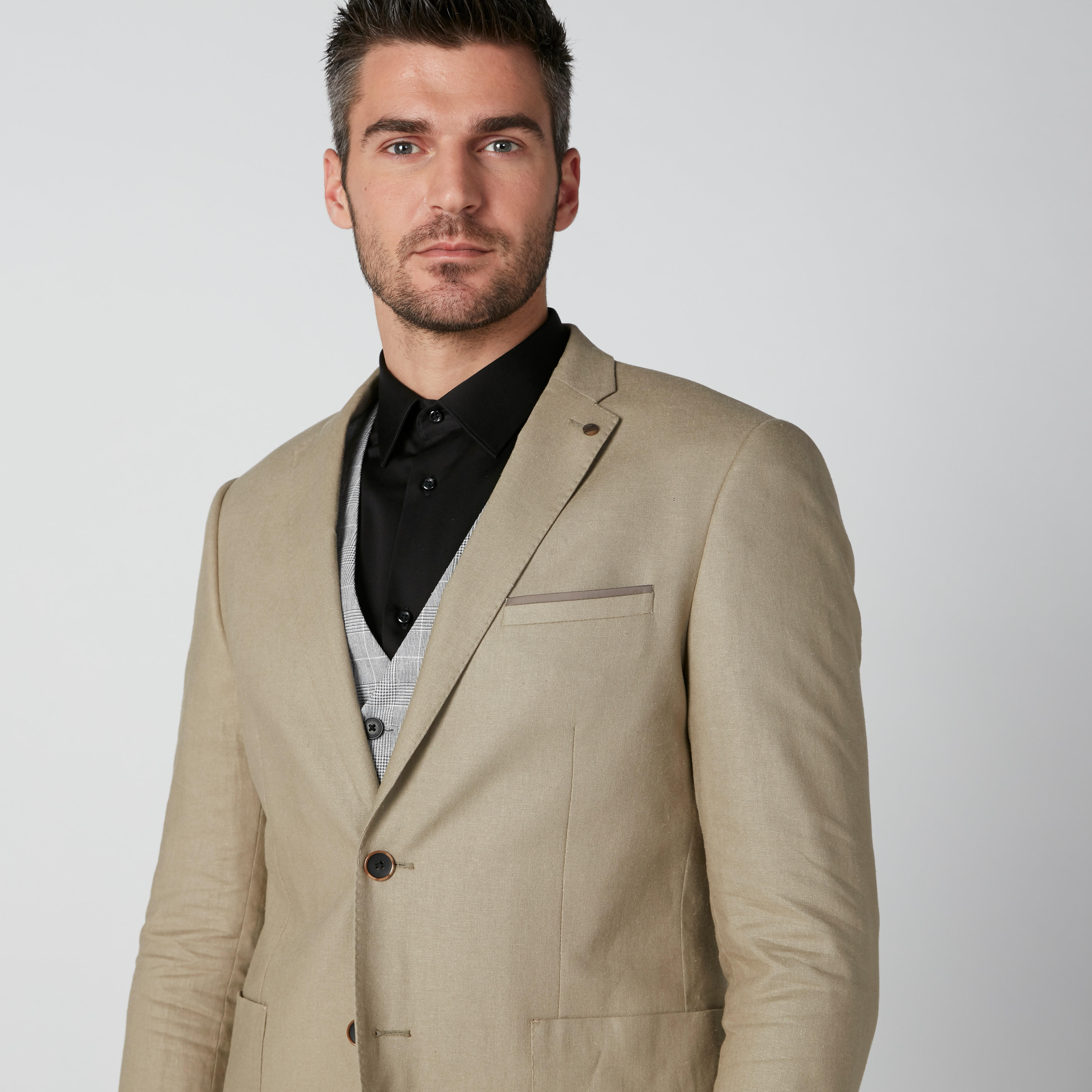 Textured Blazer with Notched Lapel and Button Closure-men-winterwear-jacketsandblazers-image-7