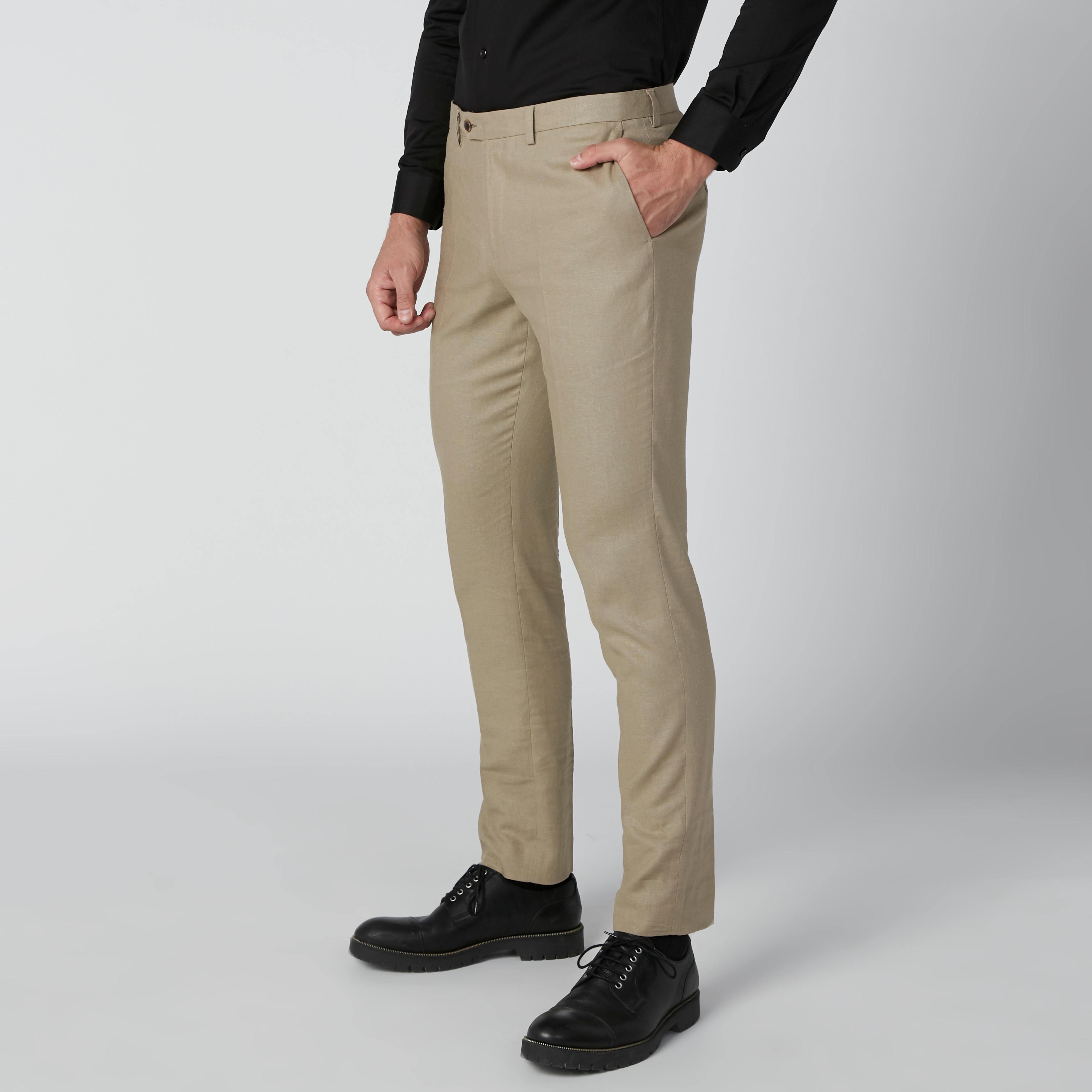 بنطال طويل بقصّة سليم وخصر متوسط الارتفاع وجيوب-men-clothing-bottoms-trousersandchinos-trousers-image-3