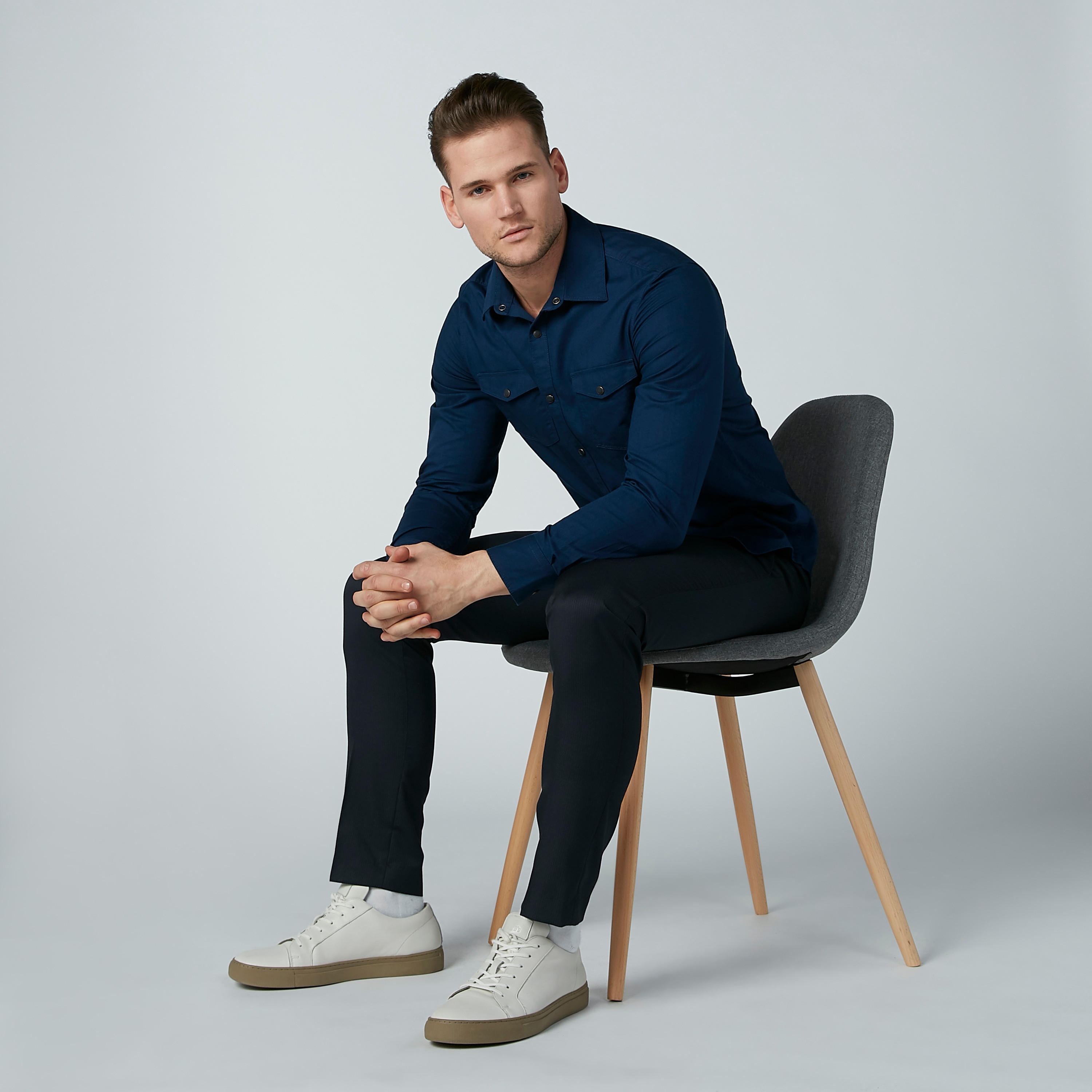 بنطال طويل سادة بجيوب وحلقات للحزام-men-clothing-bottoms-trousersandchinos-trousers-image-2
