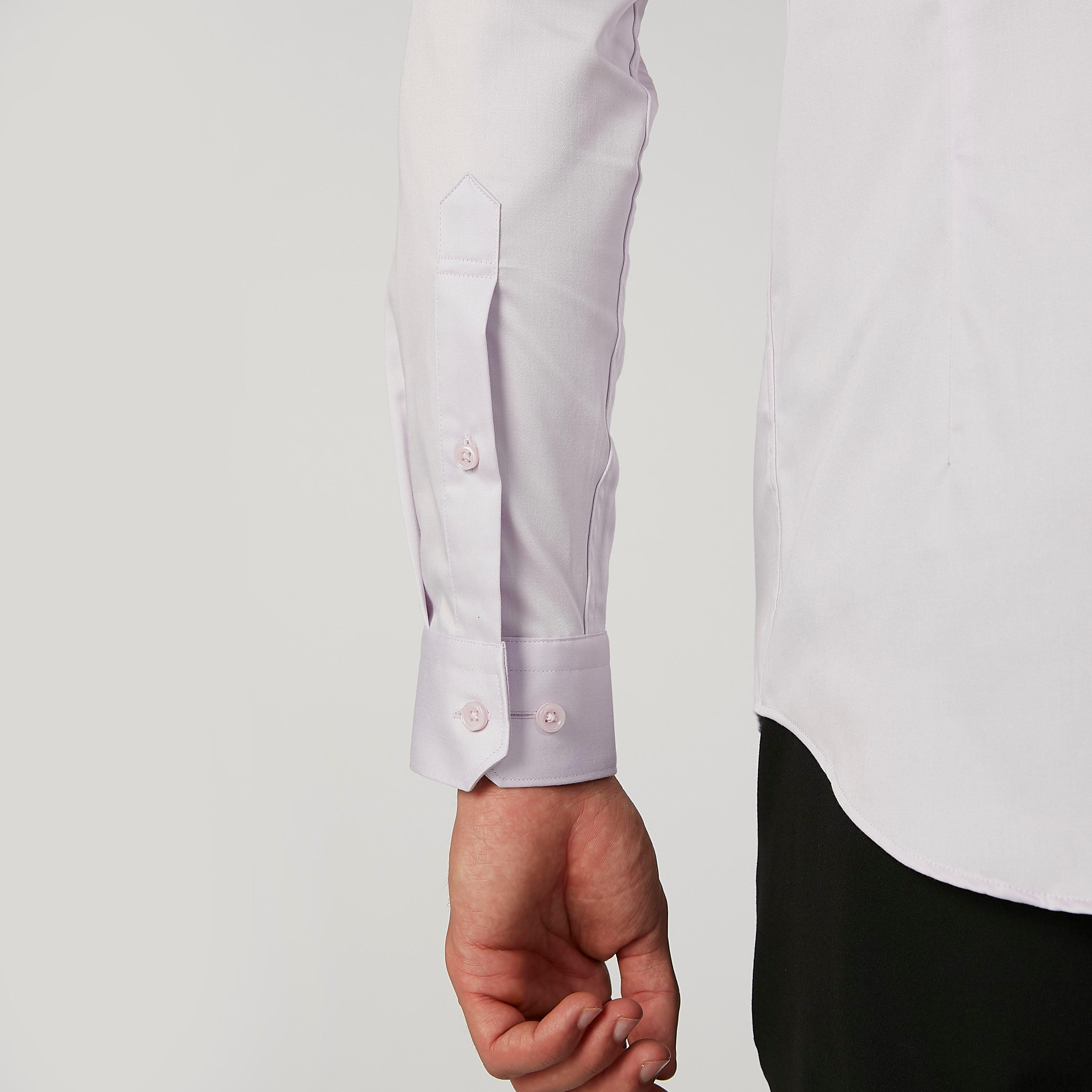 Plain Shirt with Spread Collar and Long Sleeves-men-clothing-shirts-image-4
