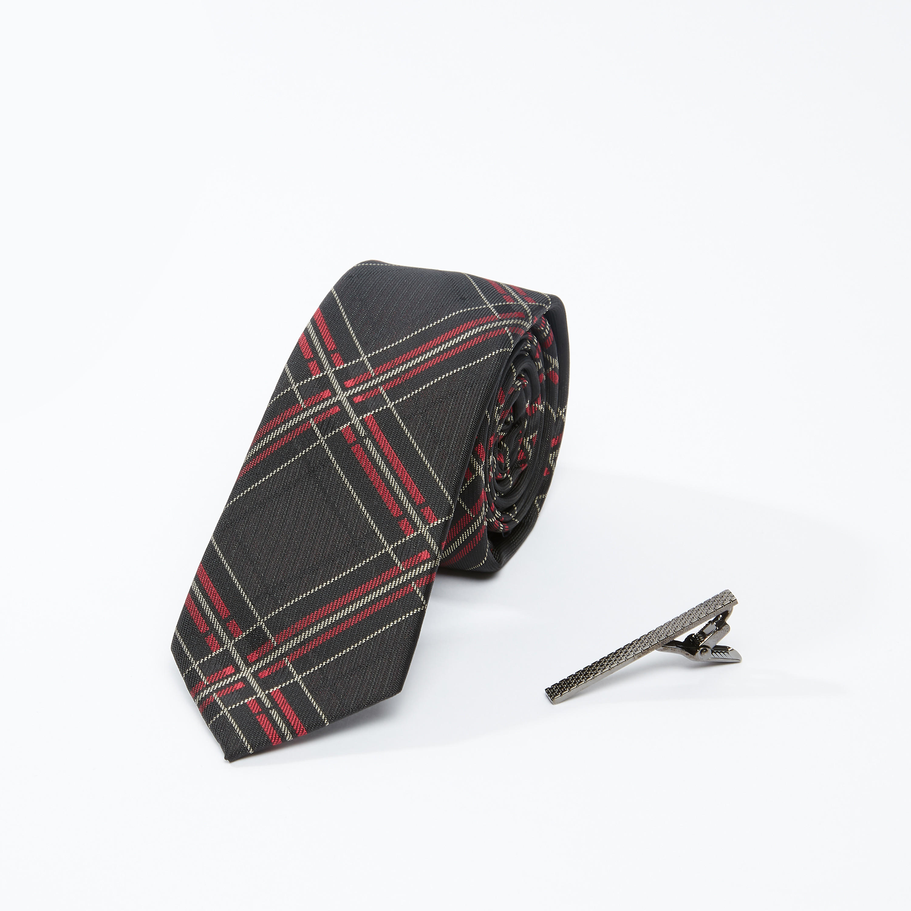 ربطة عنق عادية كاروهات بحلقة تثبيت-men-tiesandcufflinks-pocketsquares-image-1