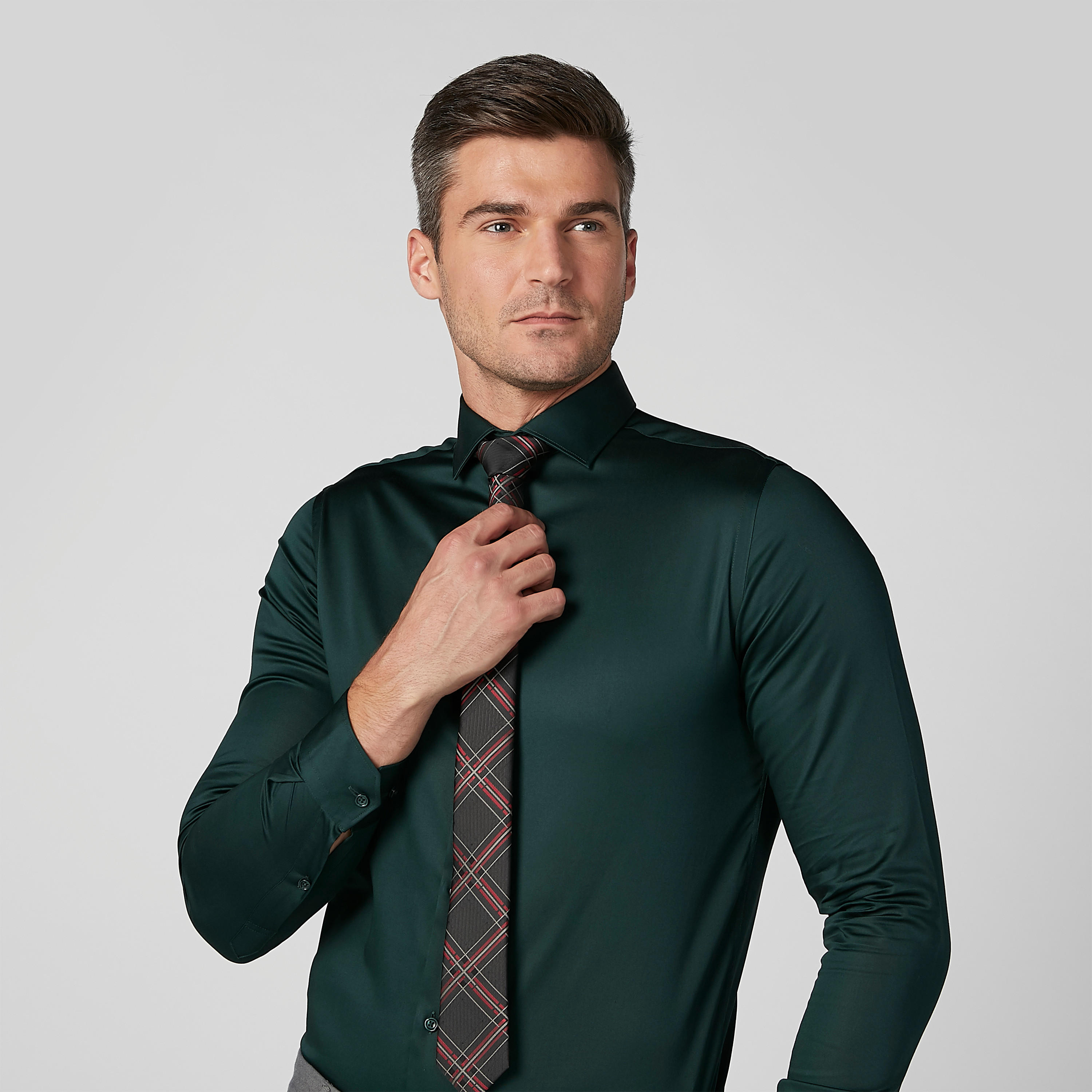 ربطة عنق عادية كاروهات بحلقة تثبيت-men-tiesandcufflinks-pocketsquares-image-2