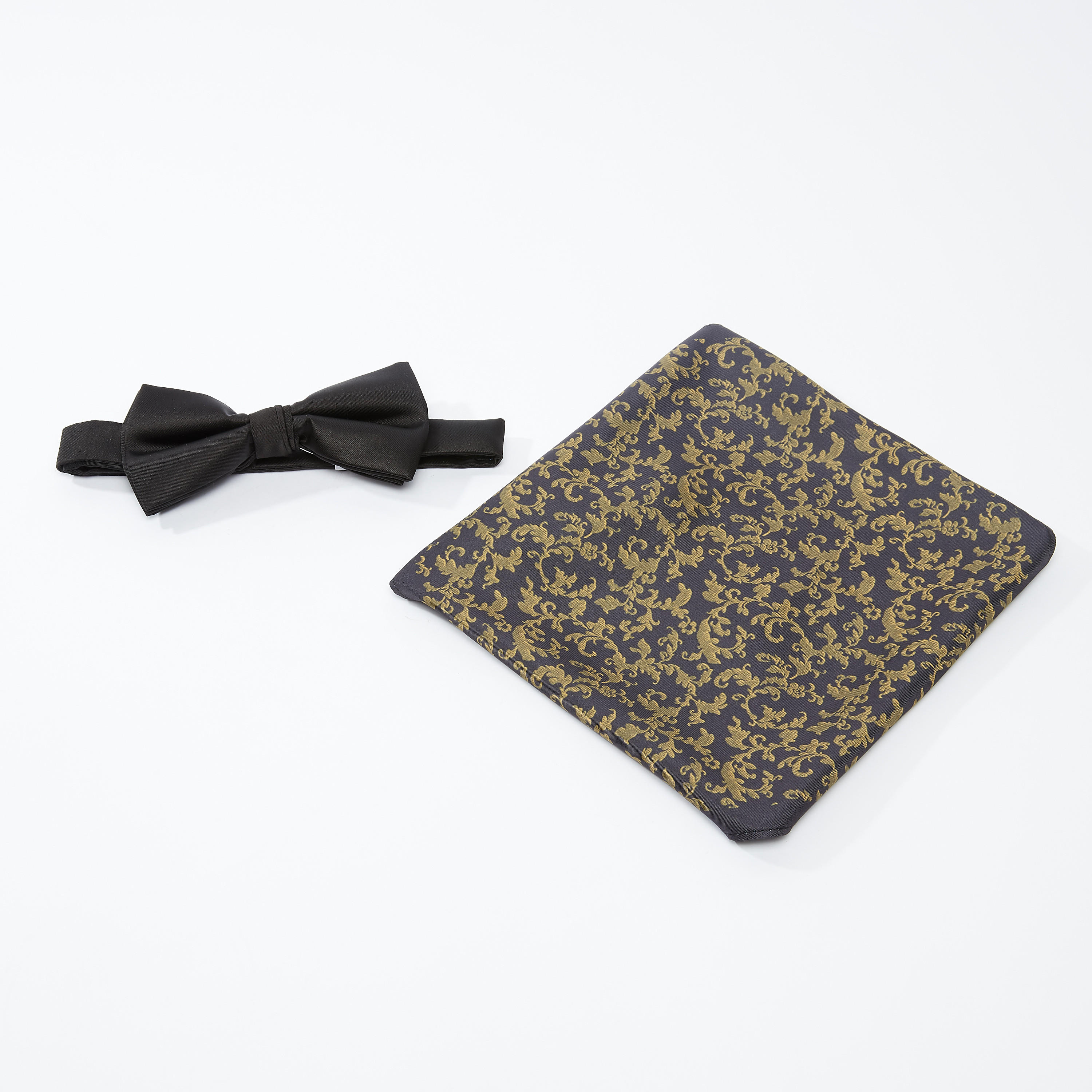 طقم بابيون سادة ومنديل جيب بطبعات-men-tiesandcufflinks-pocketsquares-image-2