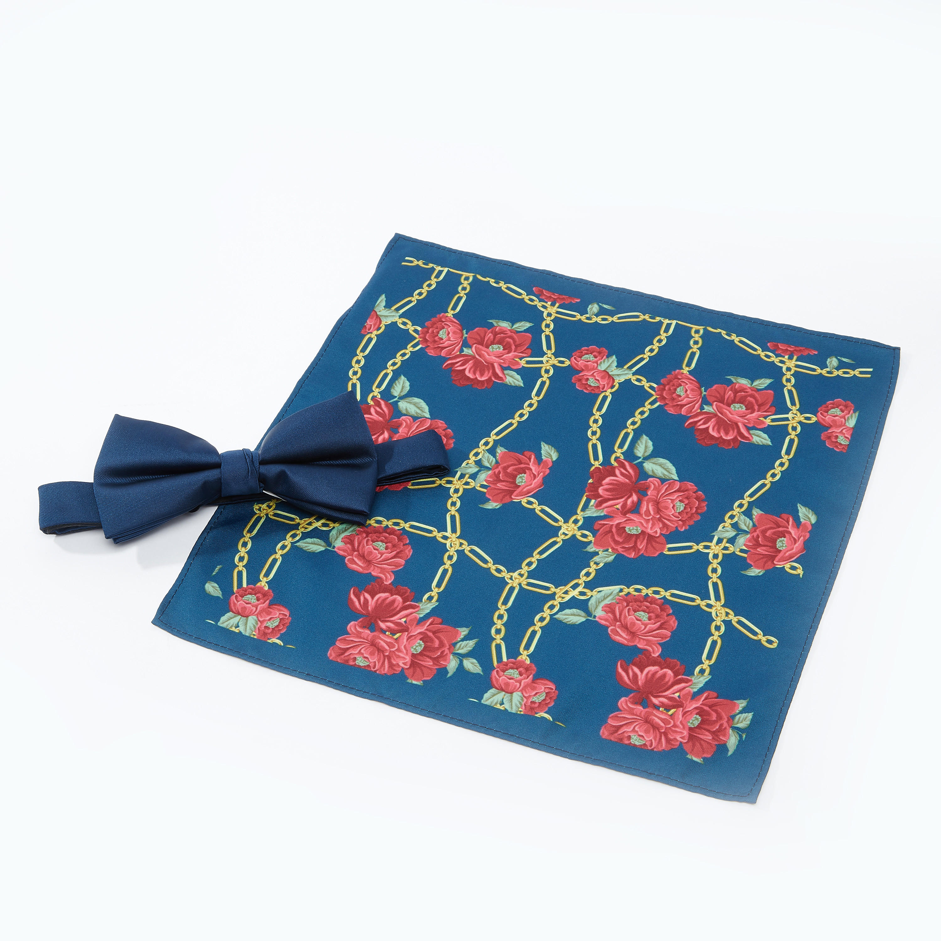 طقم بابيون سادة ومنديل جيب بطبعات-men-tiesandcufflinks-pocketsquares-image-5