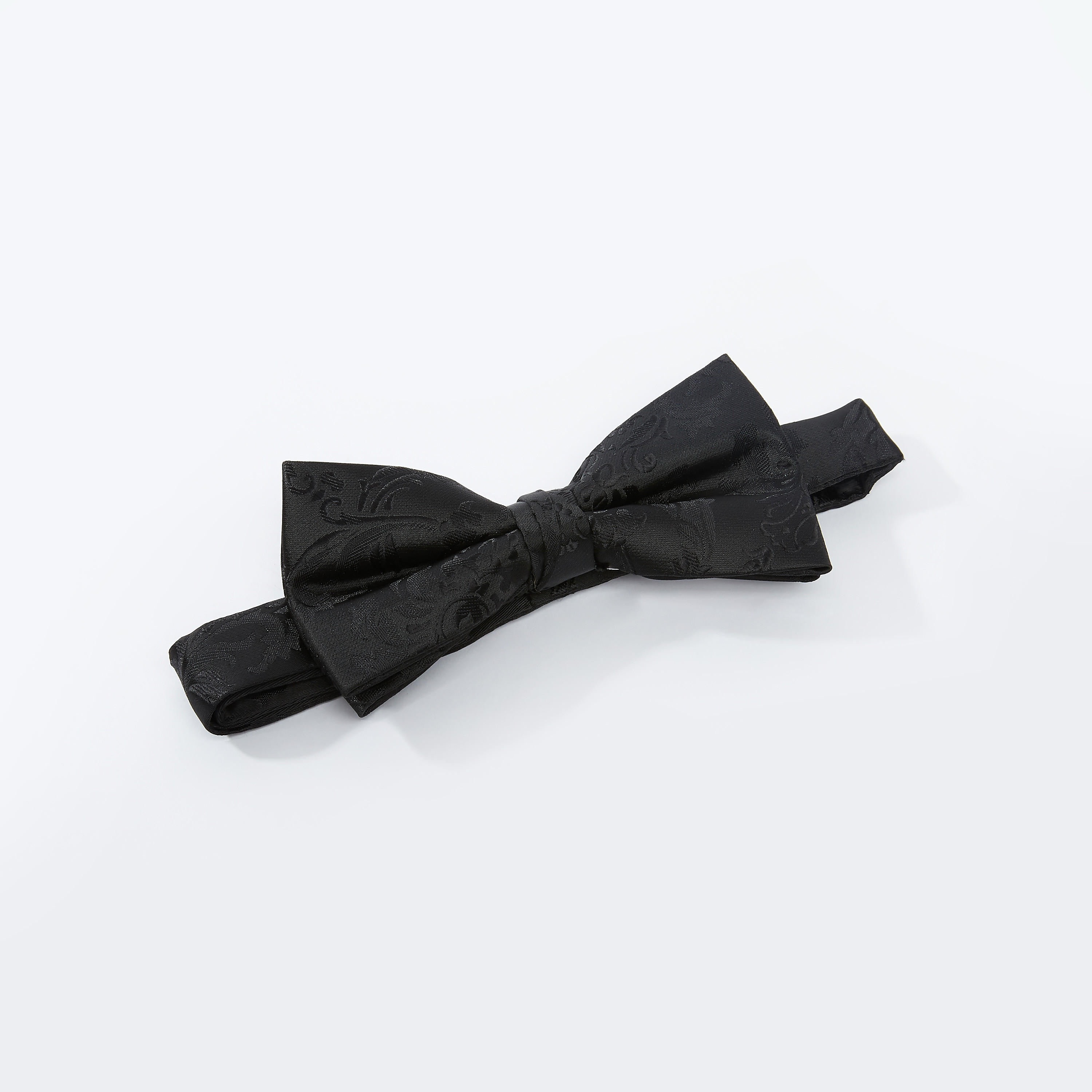 Textured Bow Tie and Printed Pocket Square Set-men-tiesandcufflinks-pocketsquares-image-4