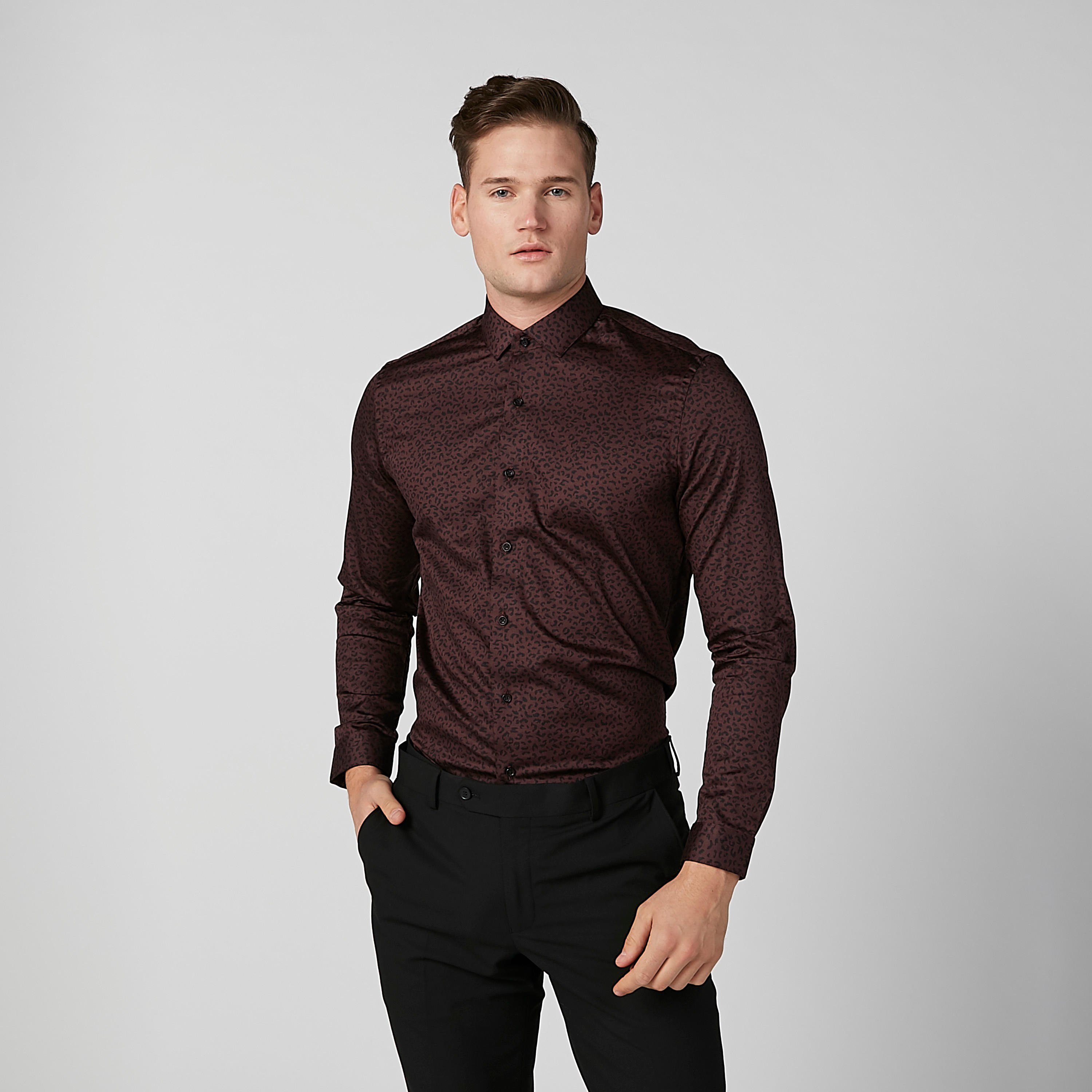 Printed Shirt with Long Sleeves and Complete Placket-men-clothing-shirts-image-1