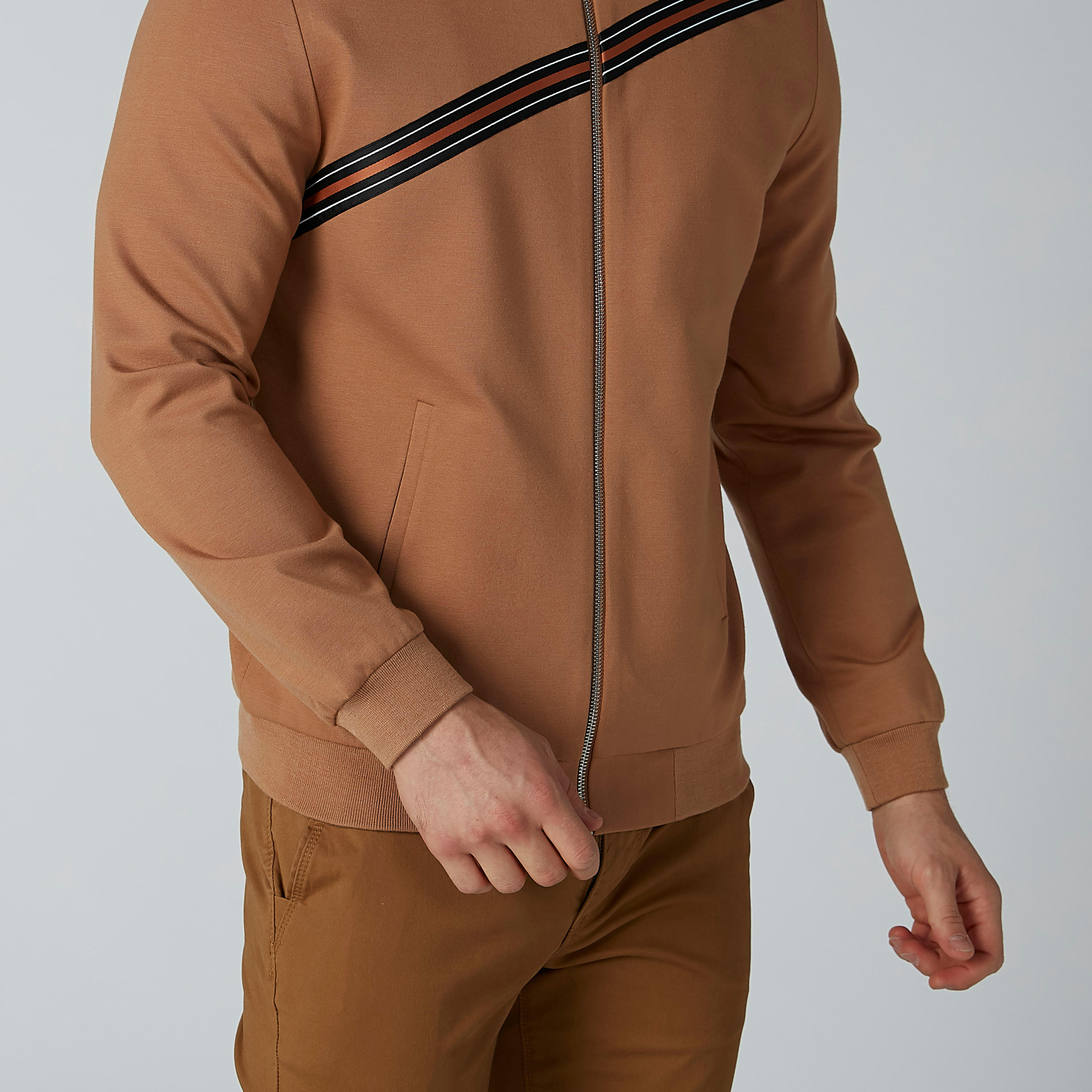 Striped Bomber Jacket with Long Sleeves and Kangaroo Pockets-men-clothing-jacketsandblazers-jackets-image-4