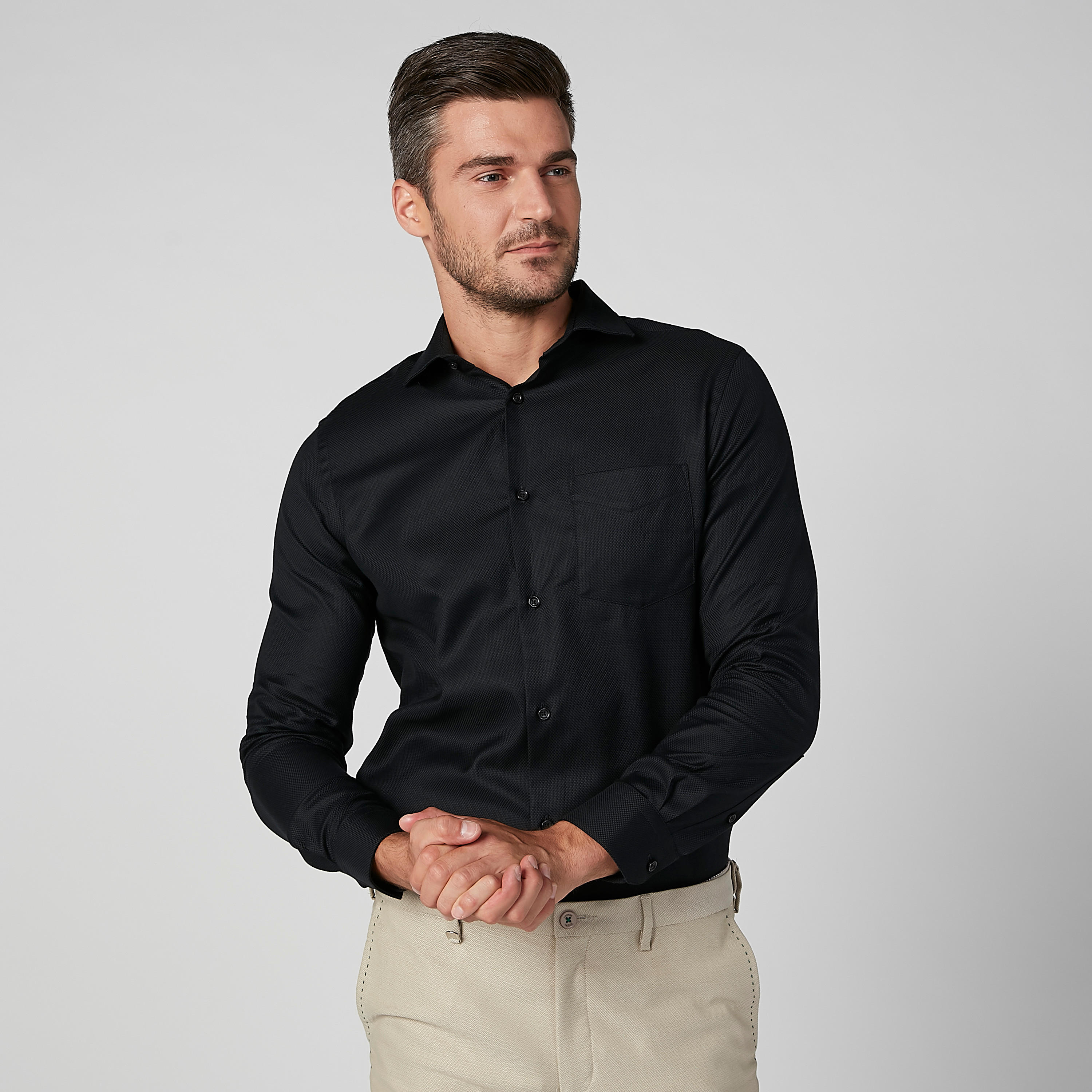 قميص سادة بأكمام طويلة وجيب-men-clothing-shirts-image-3