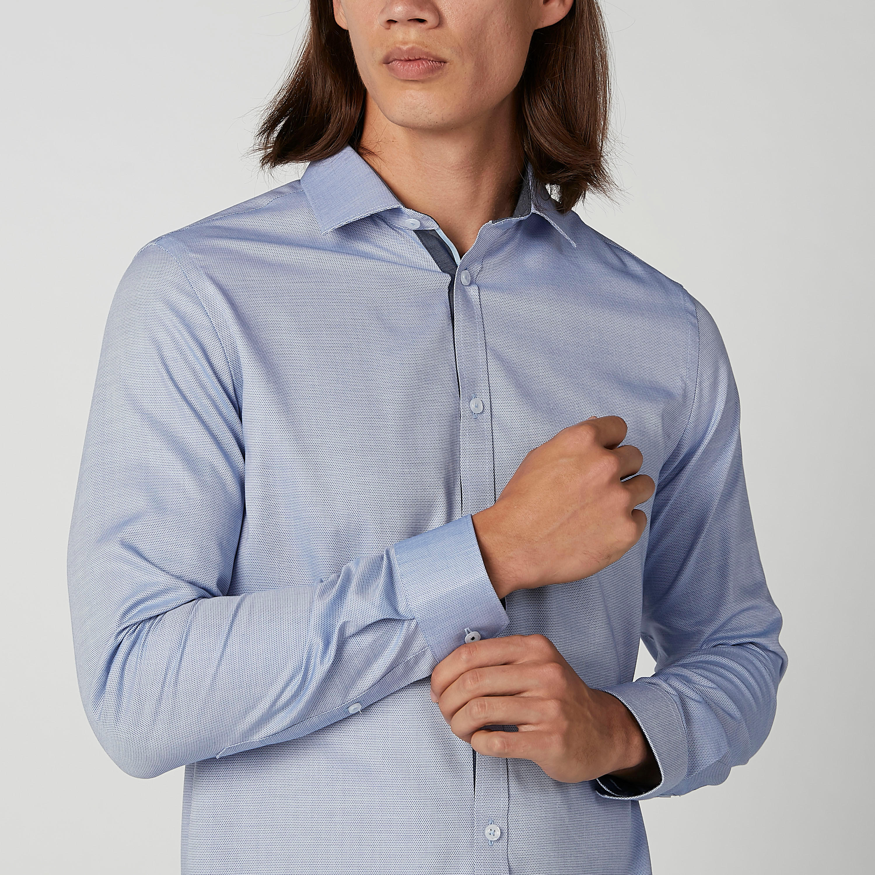 قميص رسمي سادة بقصّة سليم وياقة عاديّة وأكمام طويلة-men-clothing-shirts-image-3