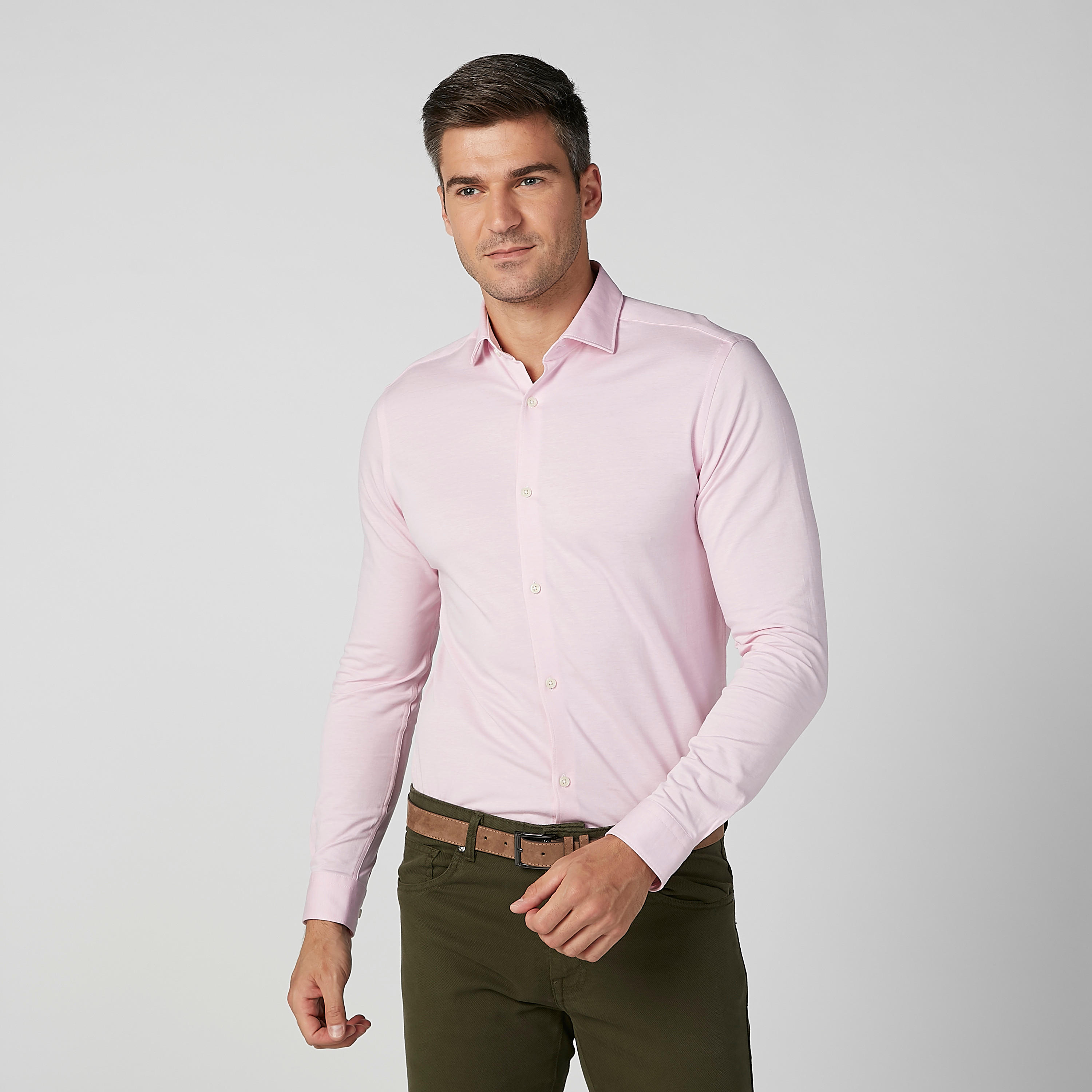 Sustainable Slim Fit Plain Formal Shirt with Long Sleeves-men-clothing-shirts-image-1