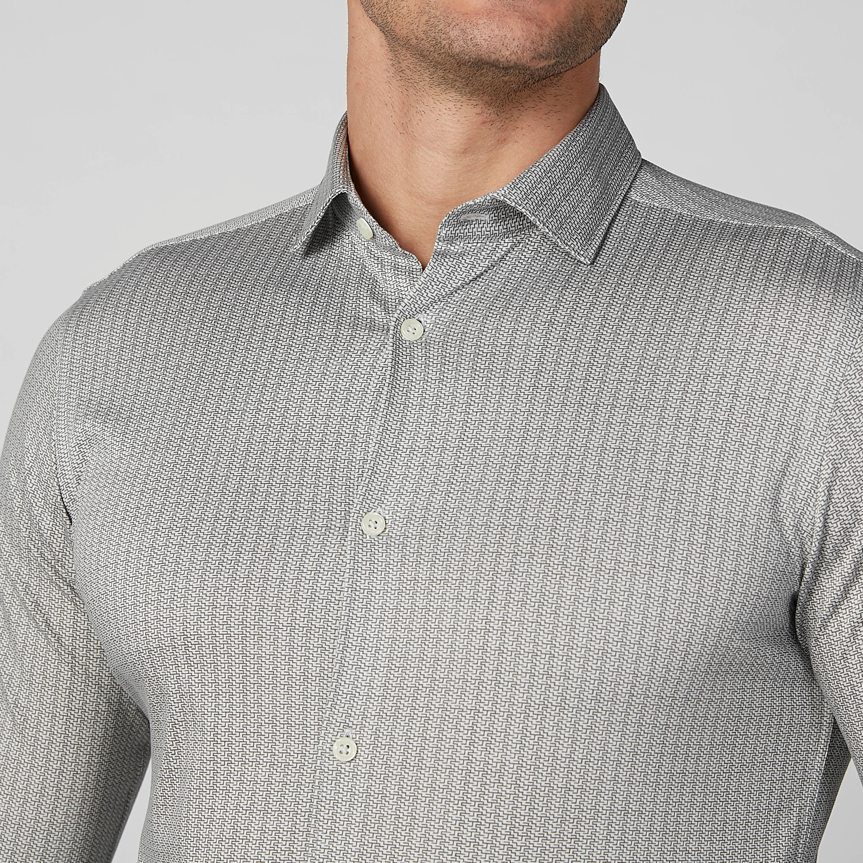 قميص مستدام سليم بارز الملمس سليم وأكمام طويلة -men-clothing-shirts-image-3