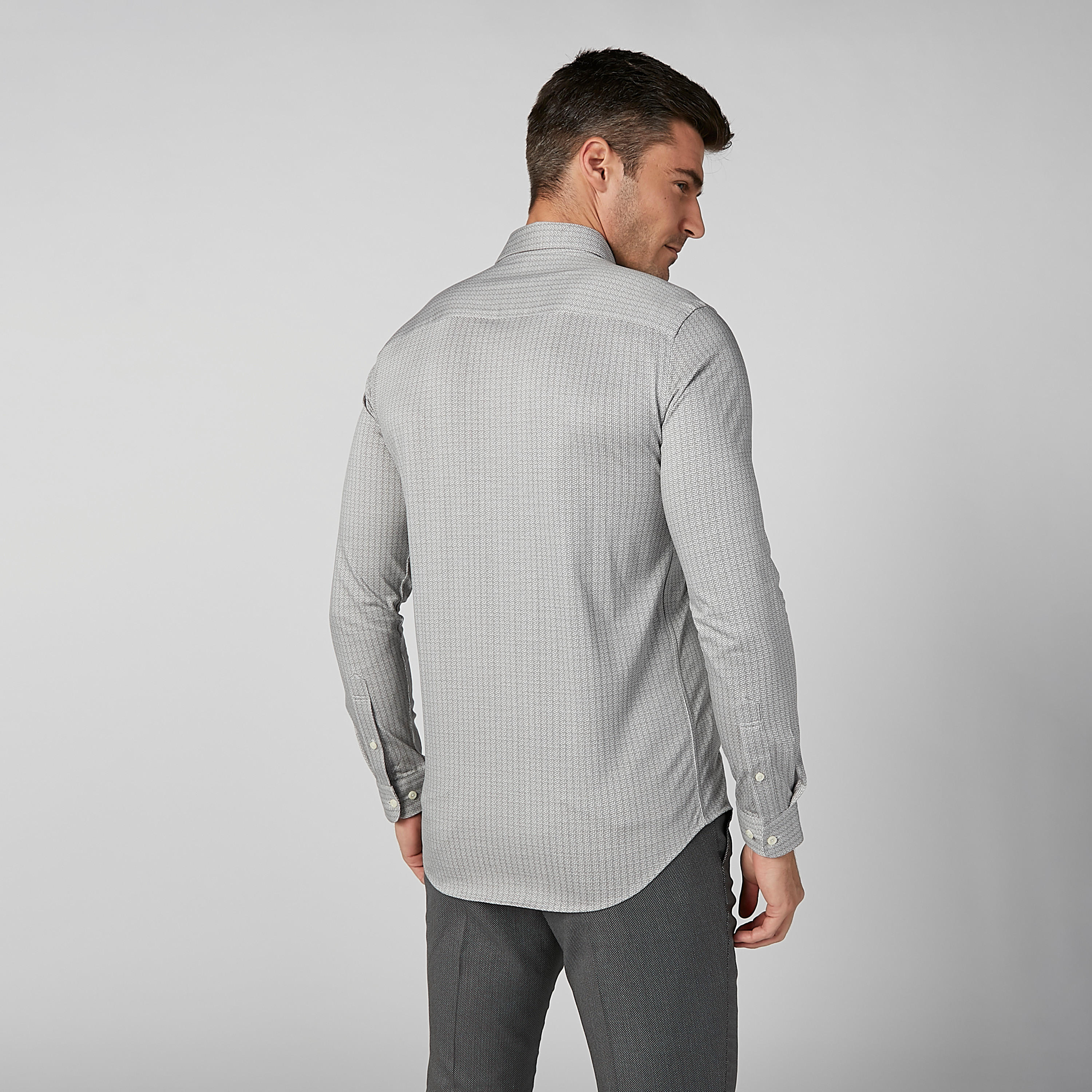 قميص مستدام سليم بارز الملمس سليم وأكمام طويلة -men-clothing-shirts-image-4