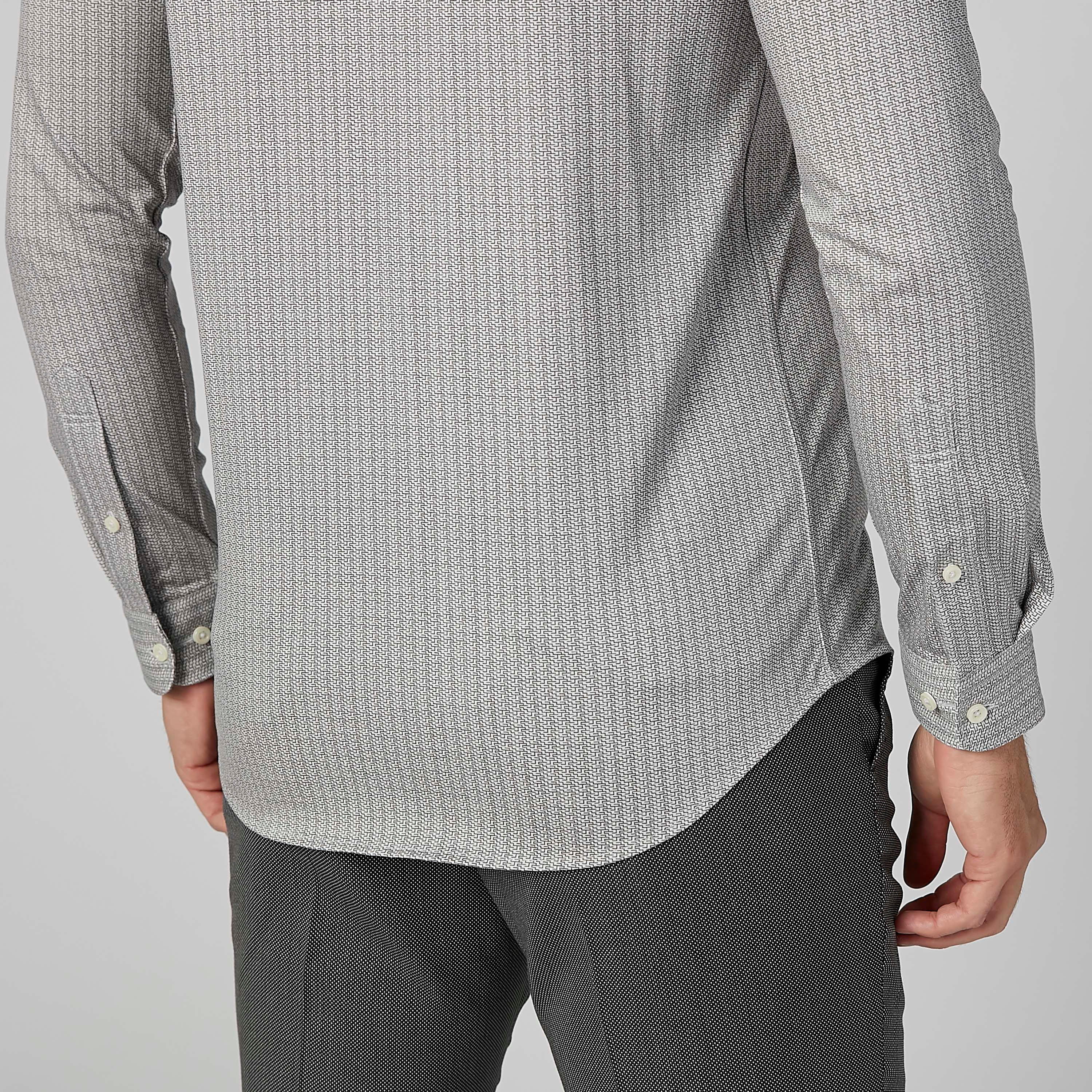 قميص مستدام سليم بارز الملمس سليم وأكمام طويلة -men-clothing-shirts-image-5