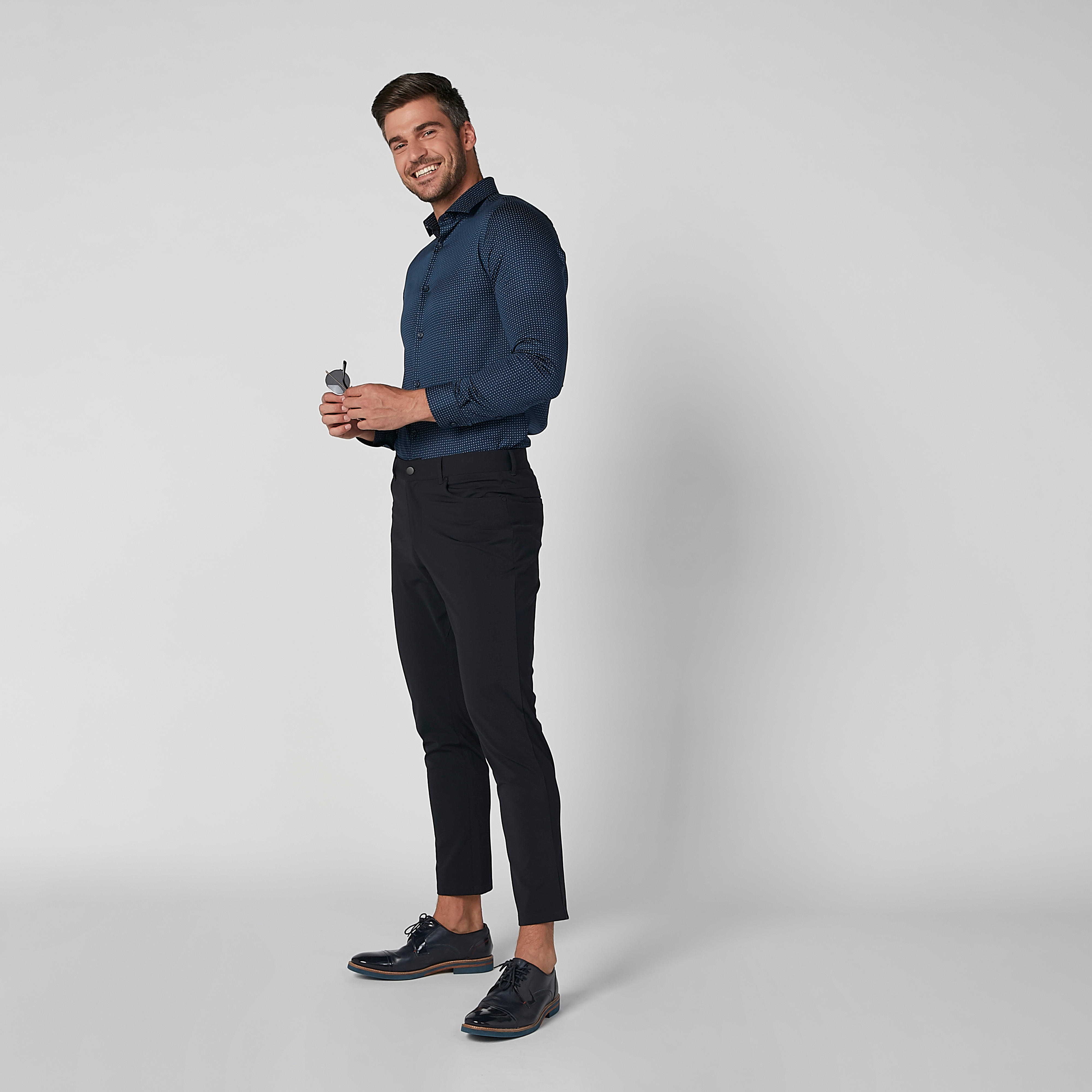 قميص مستدام سليم بأكمام طويلة وطبعات -men-clothing-shirts-image-1