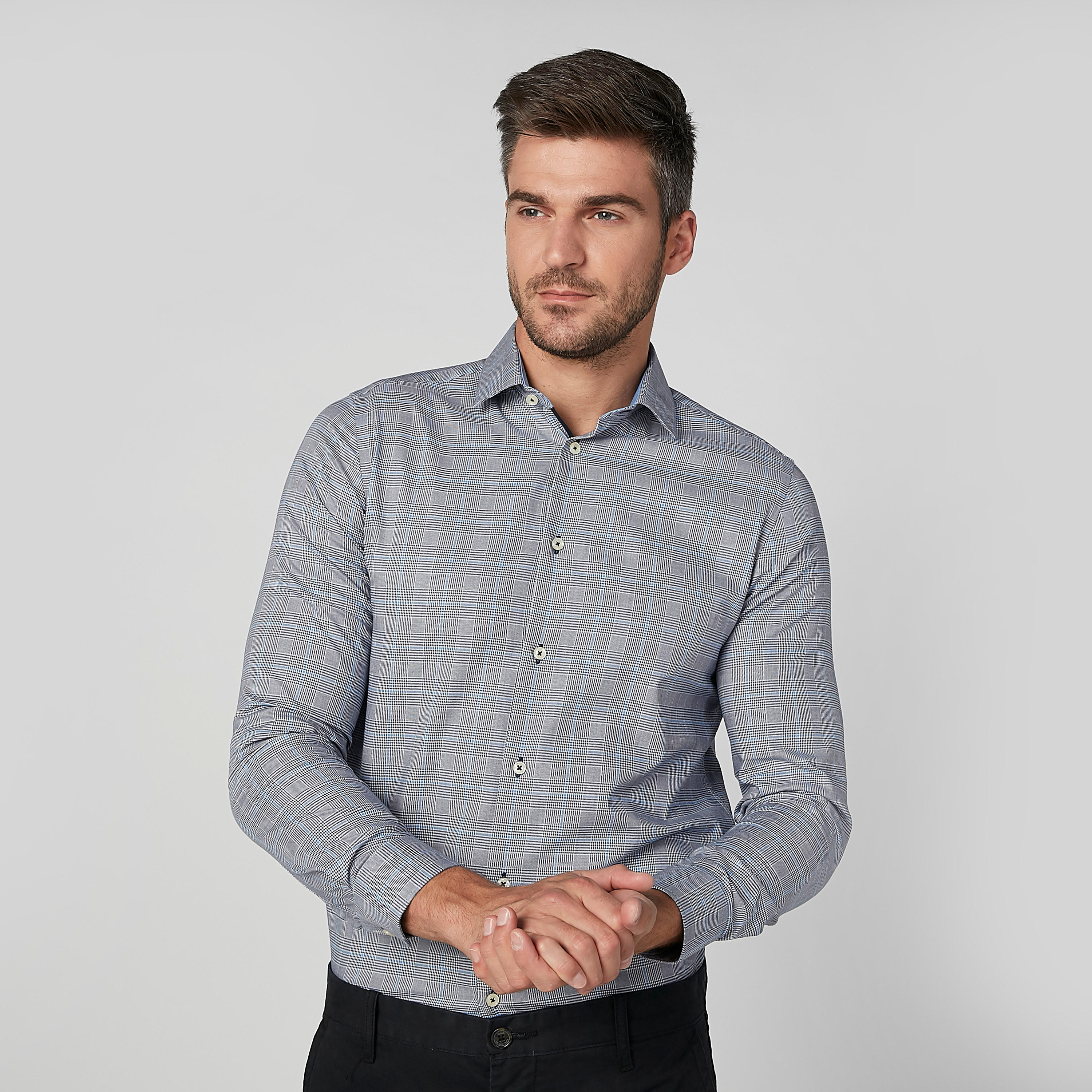 قميص مستدام كاروهات سليم بأكمام طويلة-men-clothing-shirts-image-2