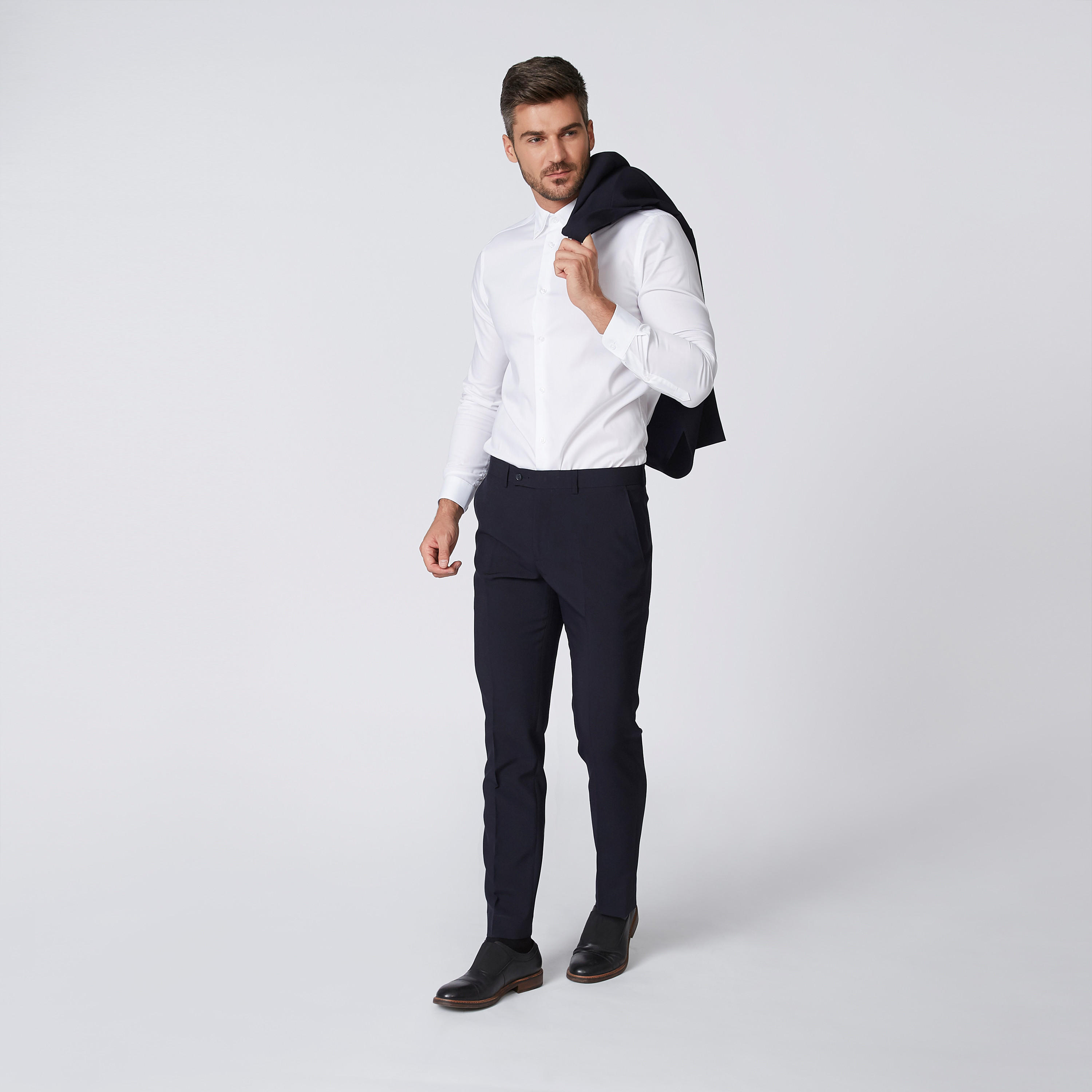 قميص مستدام سادة سليم بأكمام طويلة -men-clothing-shirts-image-1