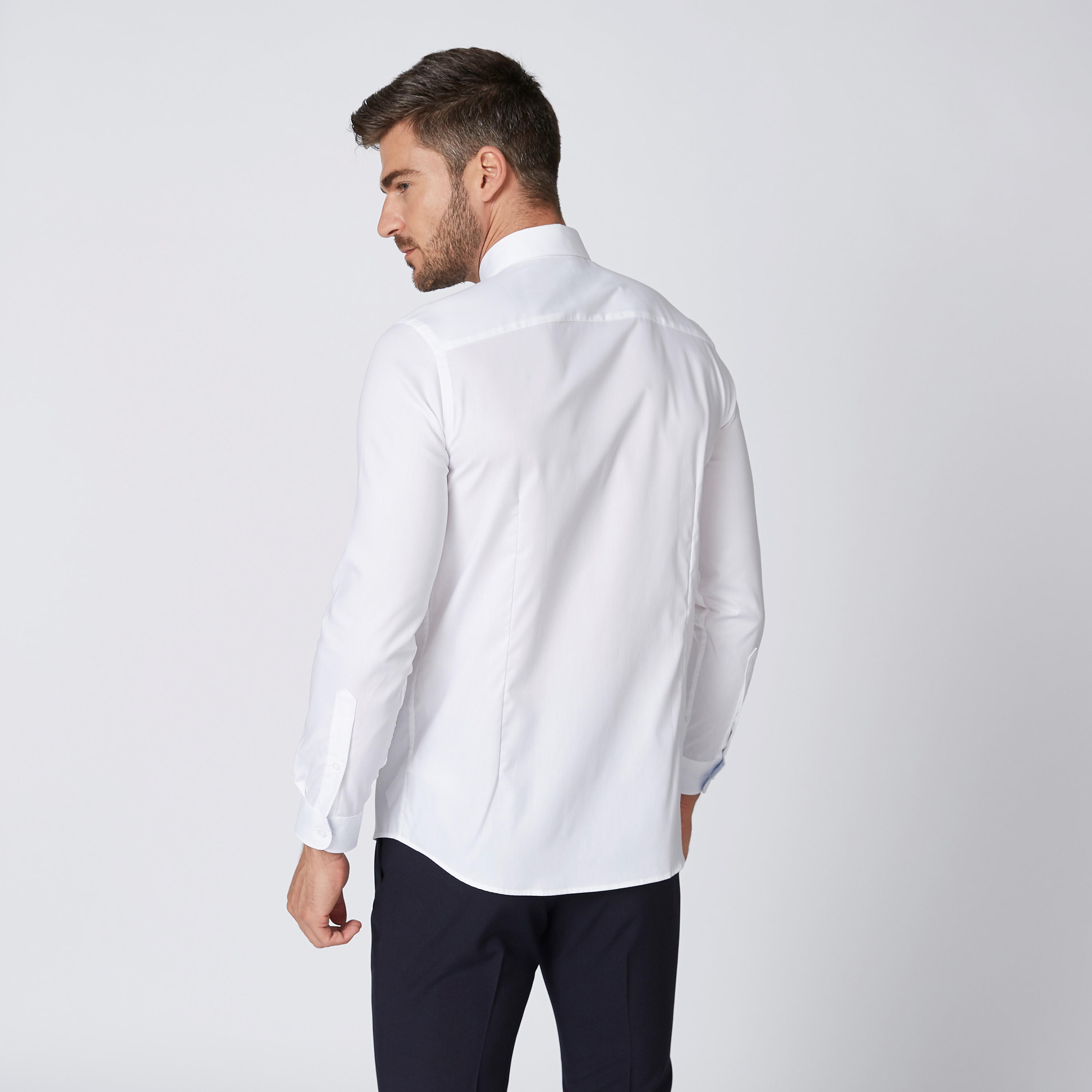 قميص مستدام سادة سليم بأكمام طويلة -men-clothing-shirts-image-2
