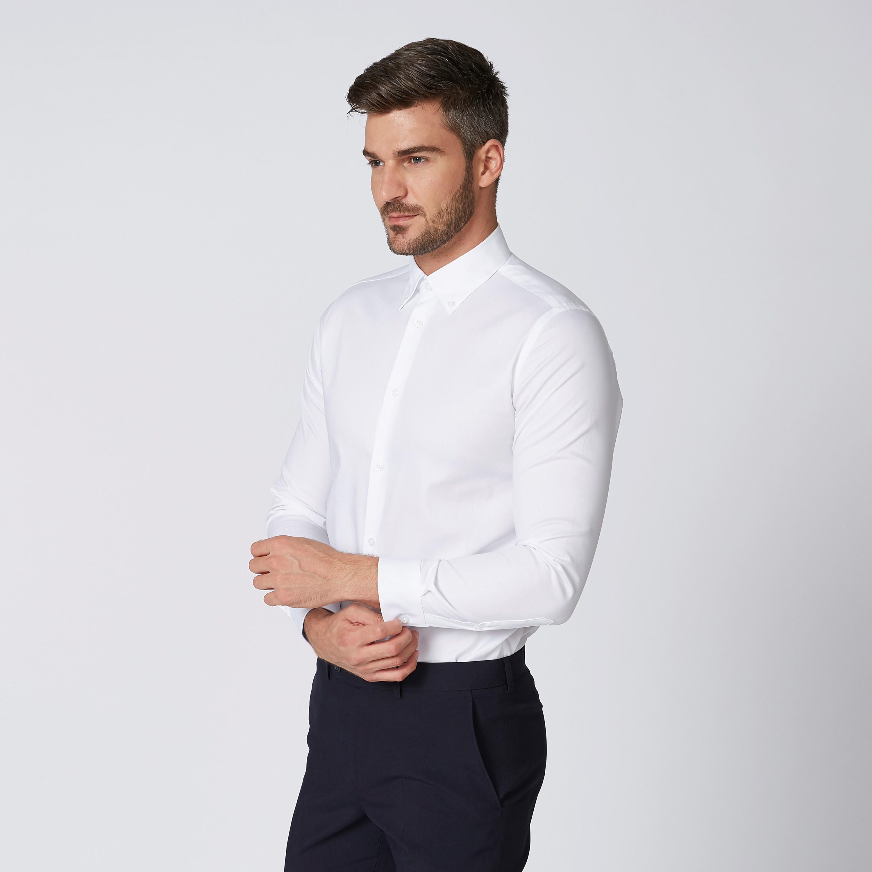قميص مستدام سادة سليم بأكمام طويلة -men-clothing-shirts-image-3