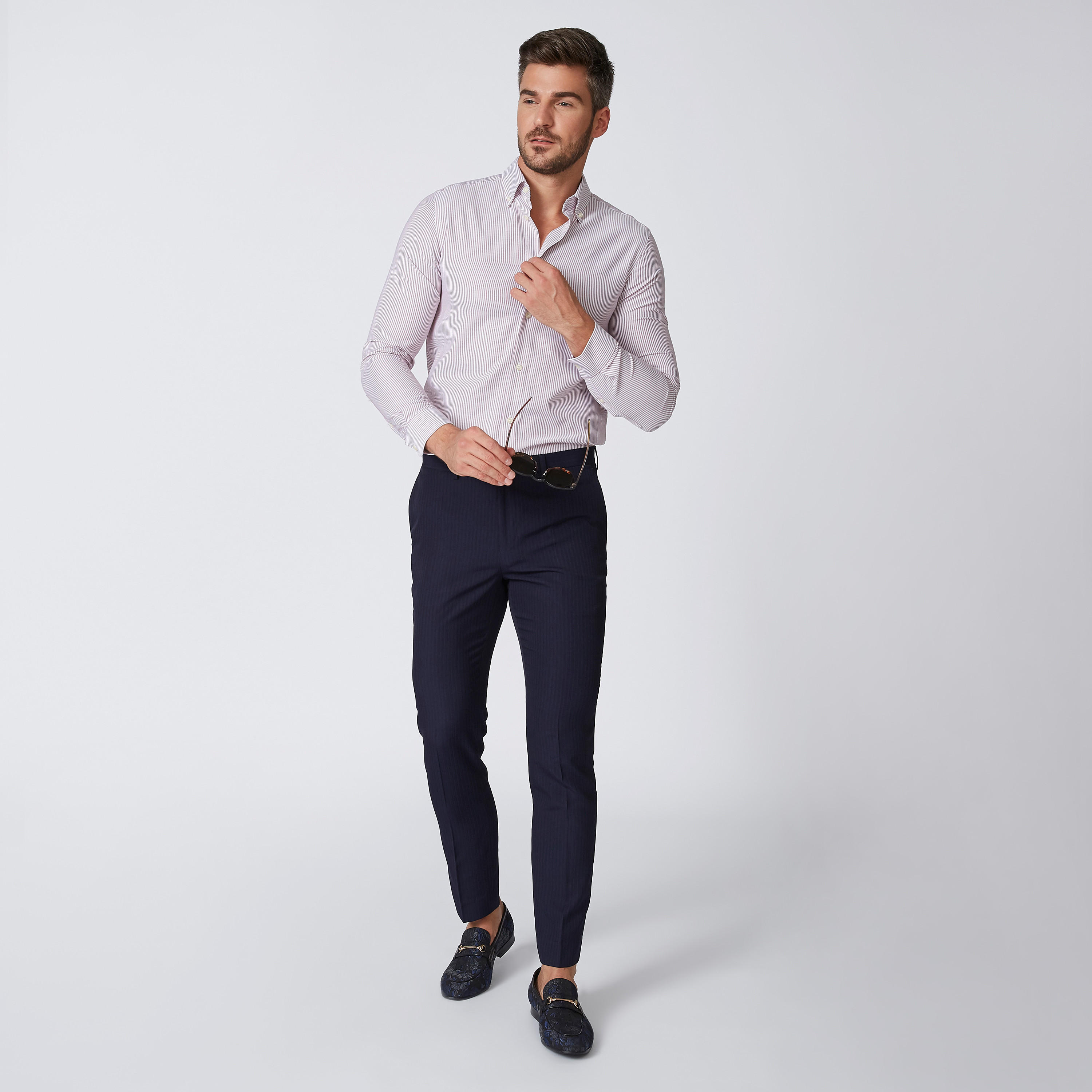 قميص مستدام مقلّم بياقة عاديّة وأكمام طويلة-men-clothing-shirts-image-4