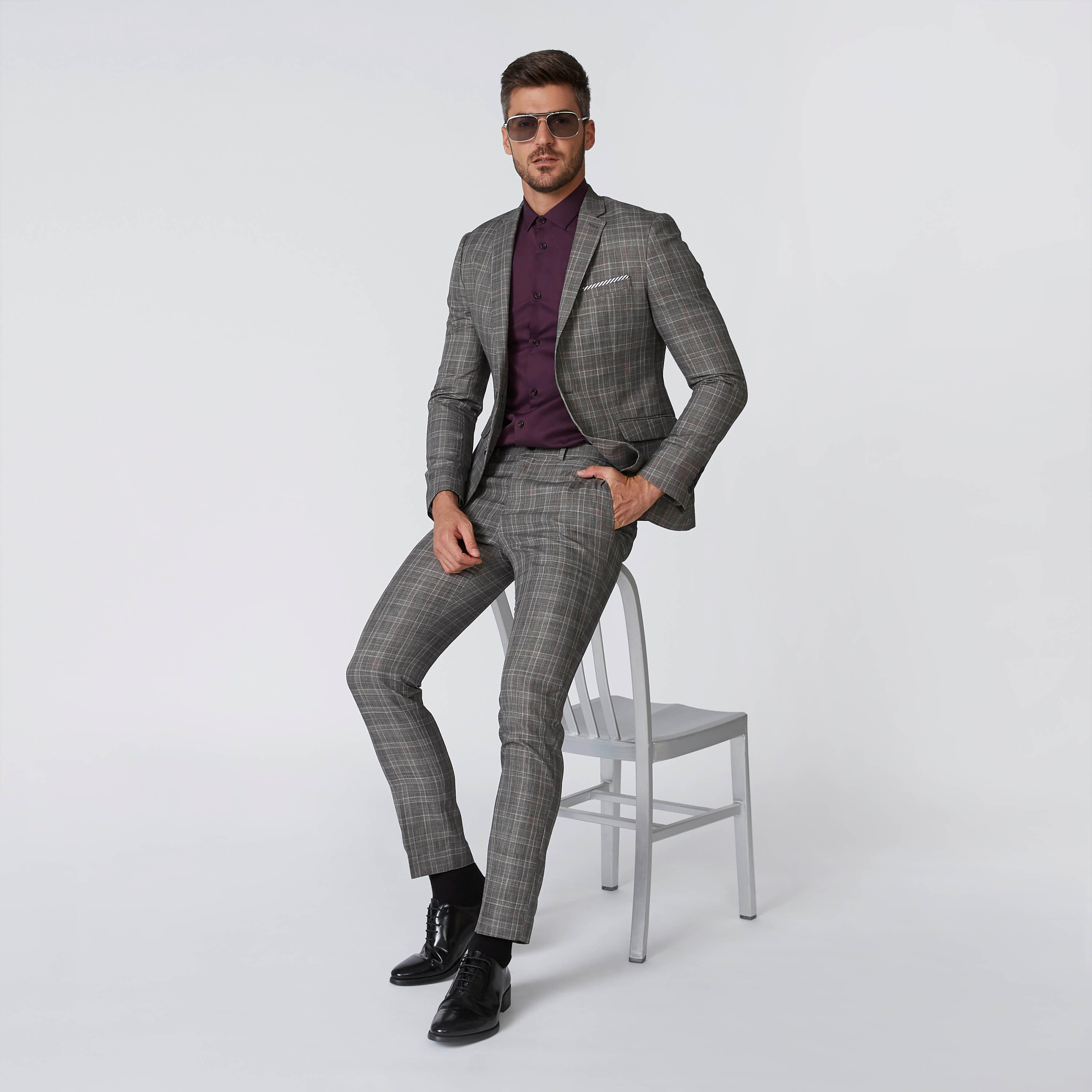 Sustainable Slim Fit Plain Shirt with Long Sleeves-men-clothing-shirts-image-1