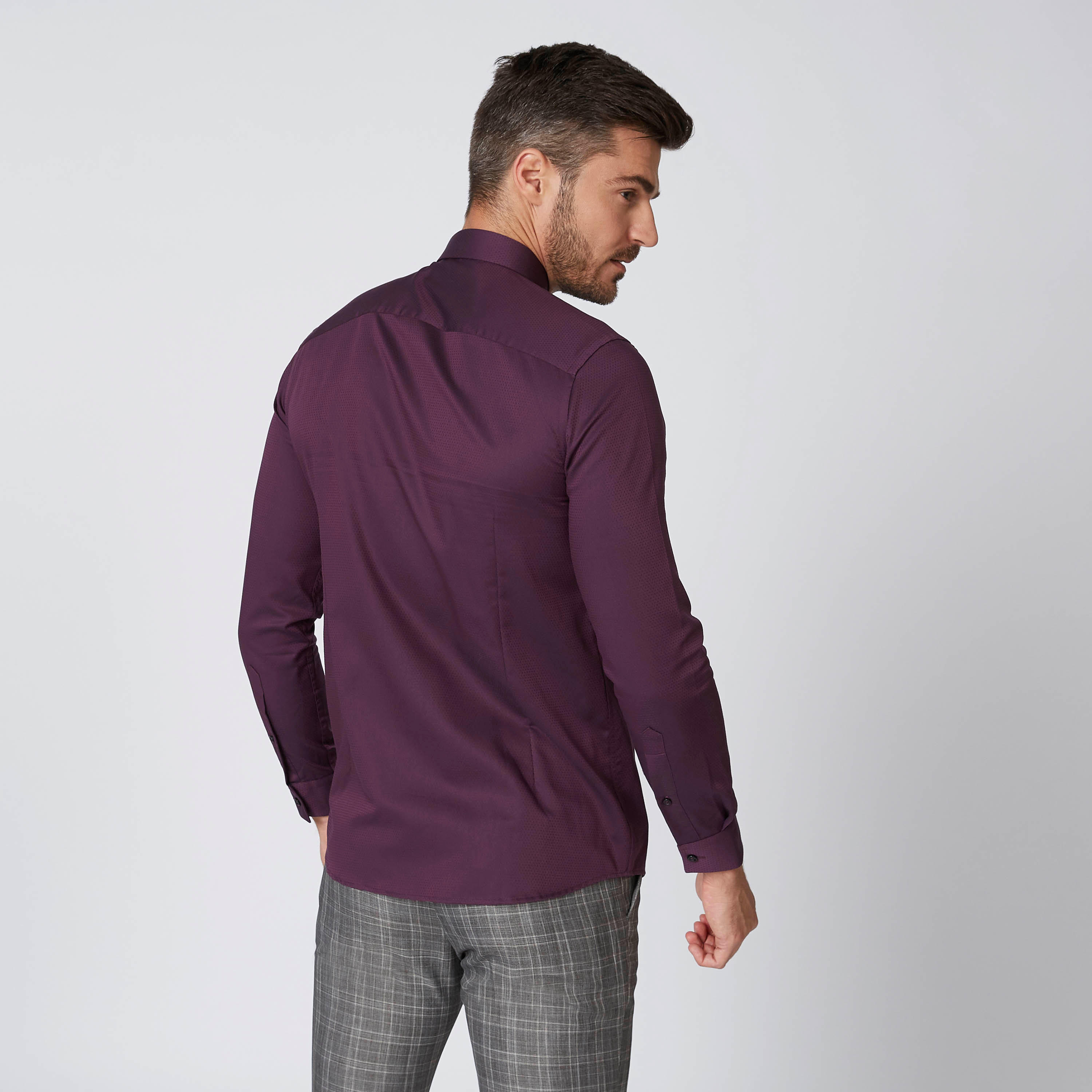 Sustainable Slim Fit Plain Shirt with Long Sleeves-men-clothing-shirts-image-2